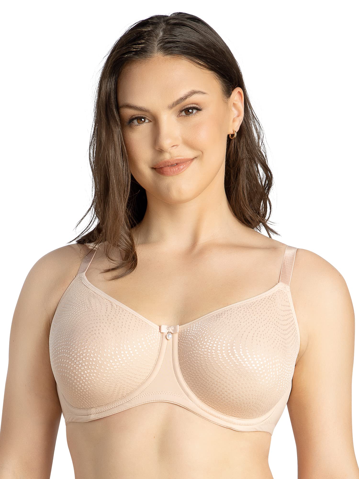Parfait Pearl P60921 Women's Non-Padded Seamless Minimizer Full Busted Bra-Cameo Rose-36E