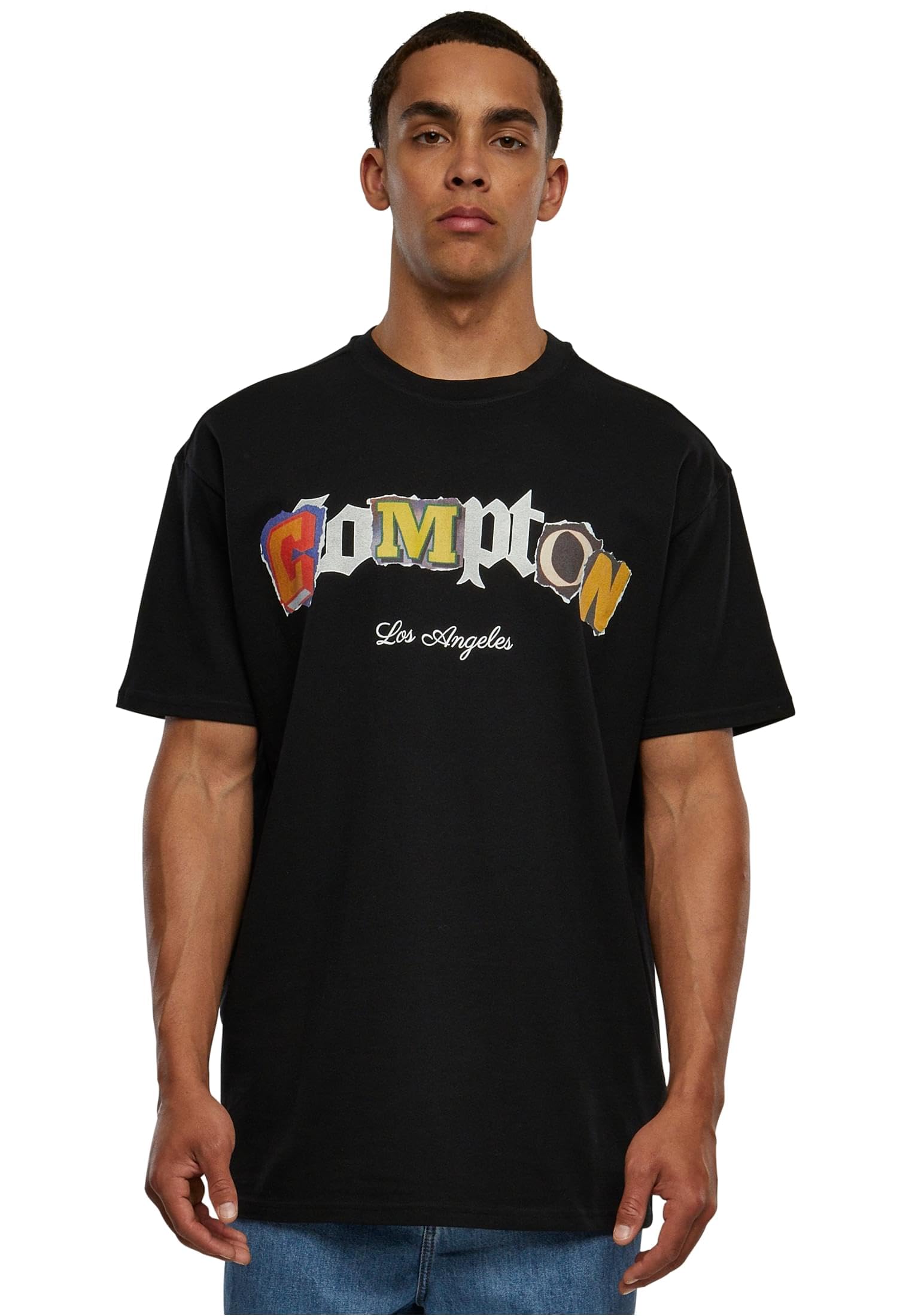 Mister Tee Unisex Compton L.A. Oversize Tee T-Shirt, Black, XXL