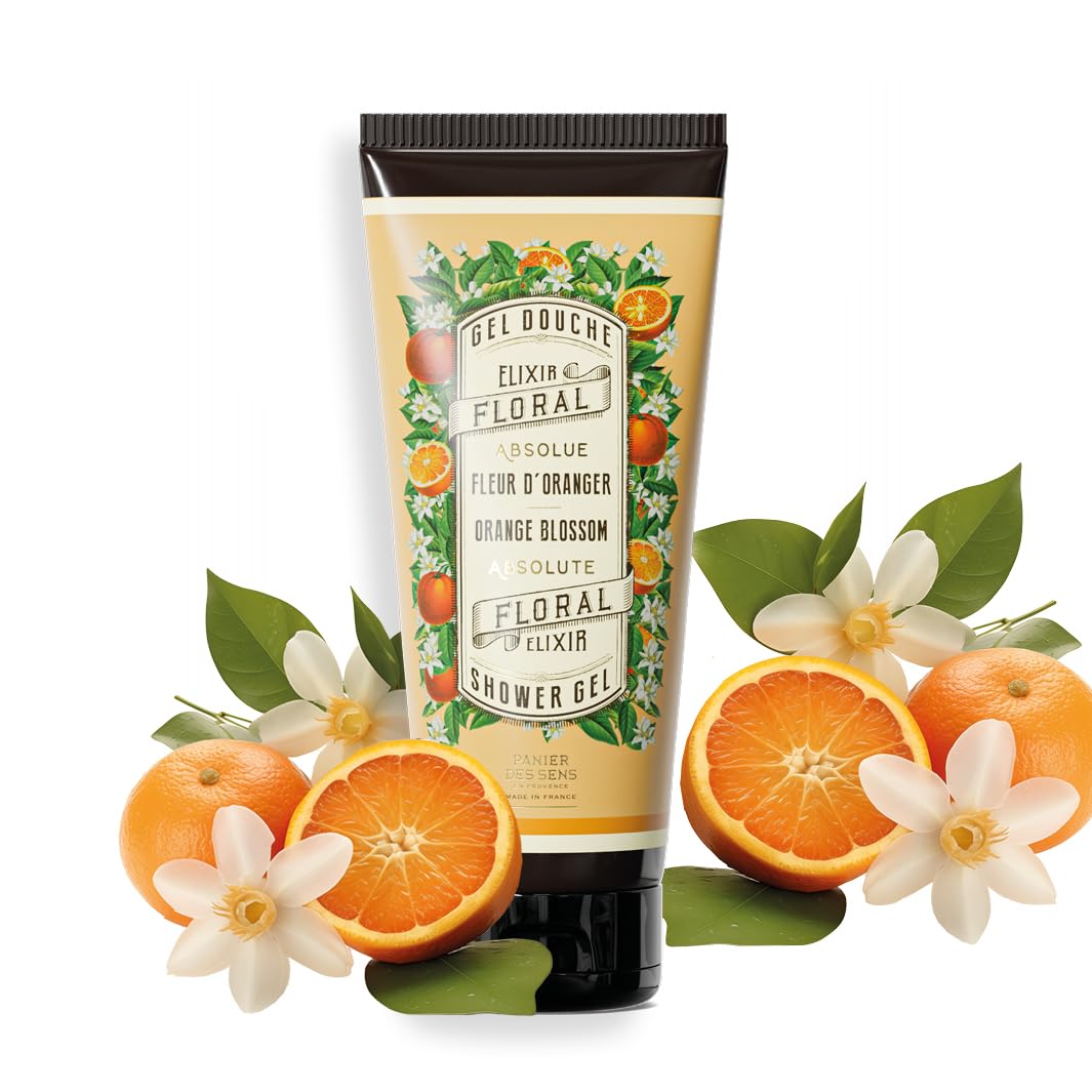 Panier des Sens - Orange Blossom Natural Shower Gel - Moisturizing Shower Gel - with Olive Oil - 95% Natural Ingredients - Made in France - 200ml