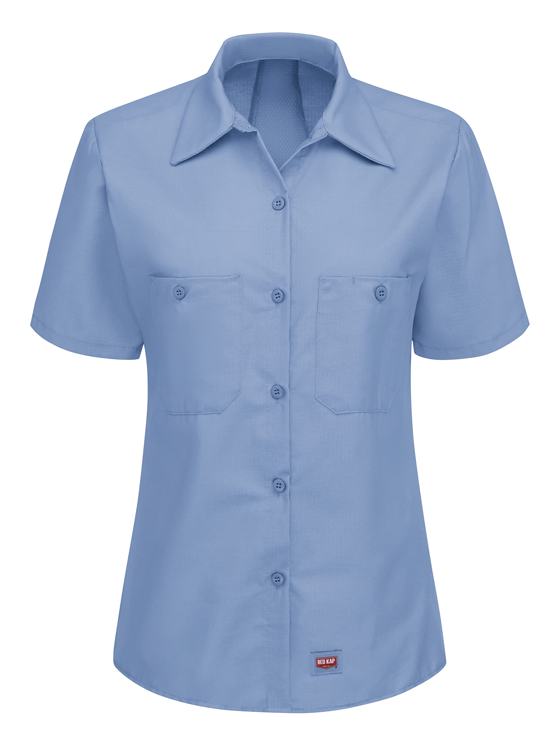 Red Kap Women's Short Sleeve Mimix Work Shirt, Light Blue, X-Large