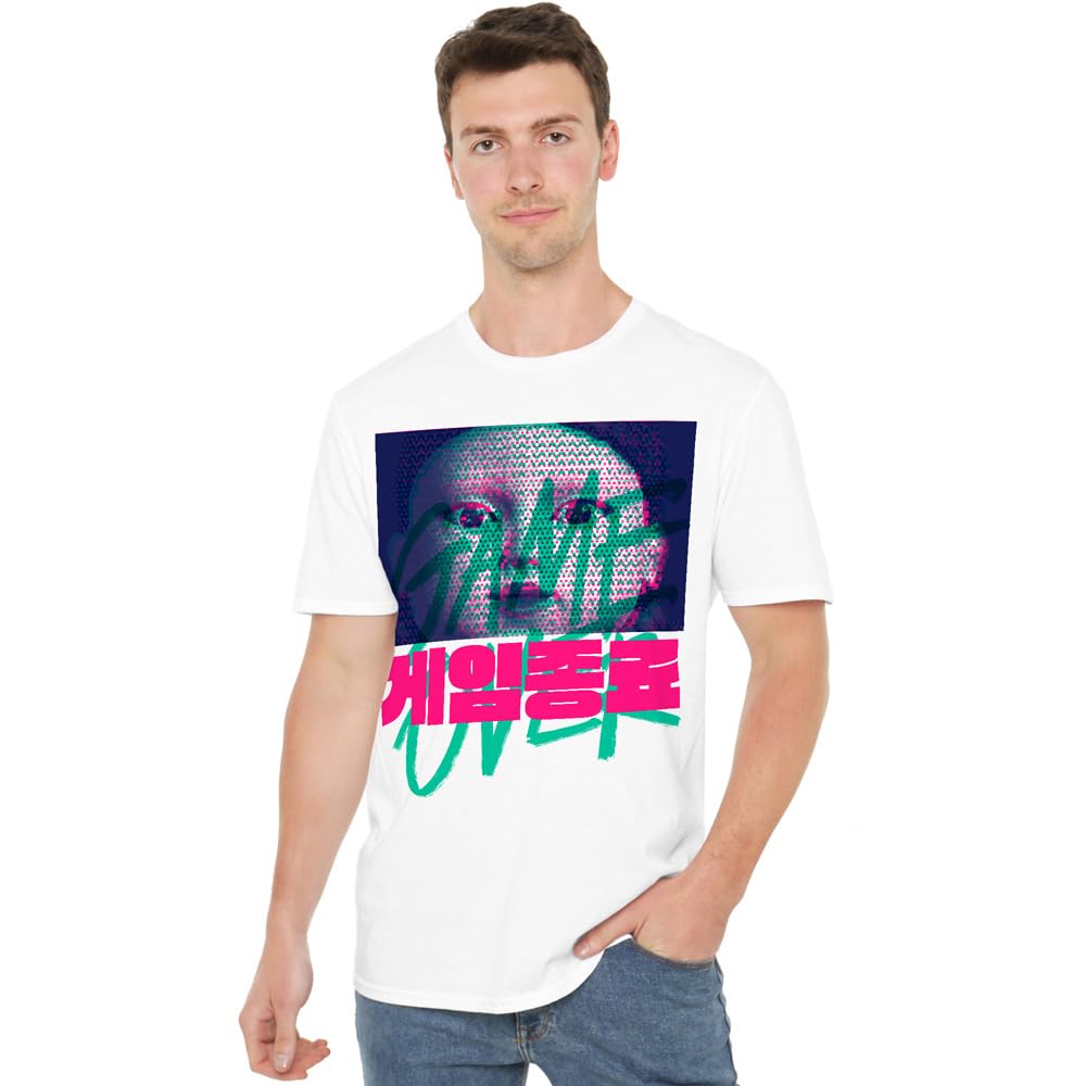 Squid Game Duo Tone Young-HEE Unisex T Shirt, White, X-Large