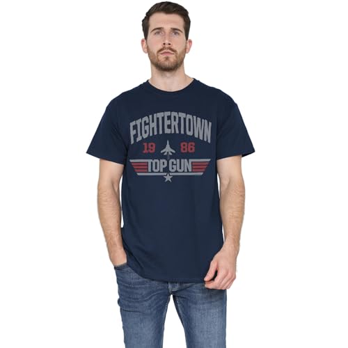 Top Gun The Fightertown Unisex Adult T Shirt, Navy, XXX-Large