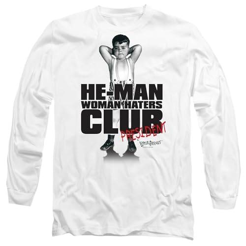 Little Rascals Club President Mens Long Sleeve T Shirt, White, X-Large