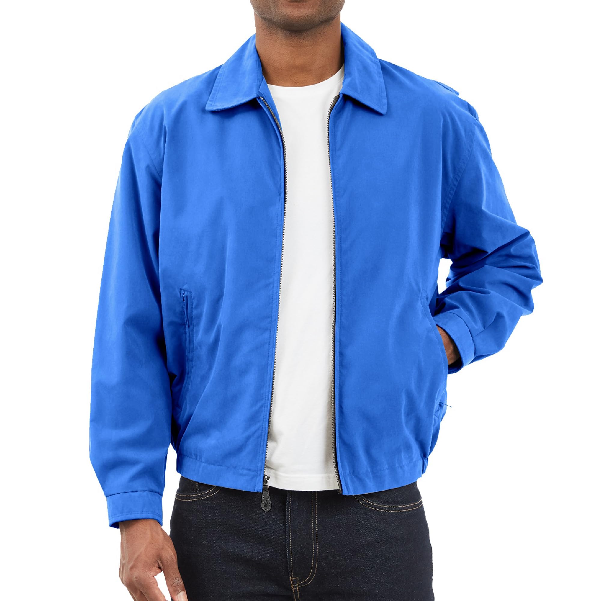 London Fog Men's Auburn Cotton Lightweight Jacket, Cobalt, XXXXL Tall