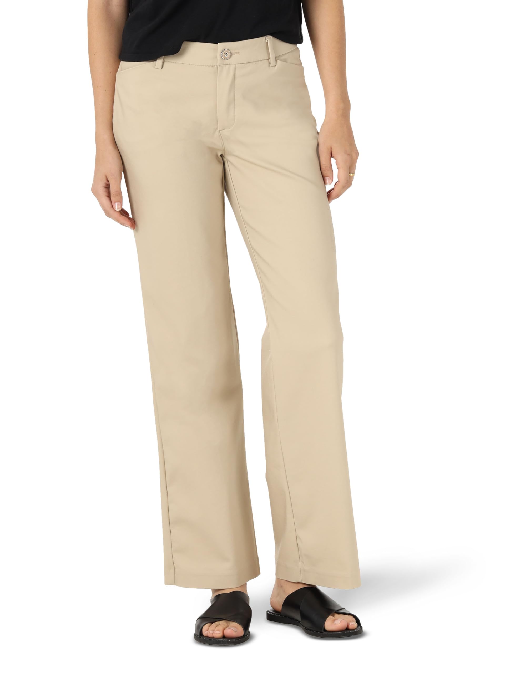 Lee Women's Ultra Lux Comfort with Flex Motion Trouser Pant, Bungalow Khaki, 16 US