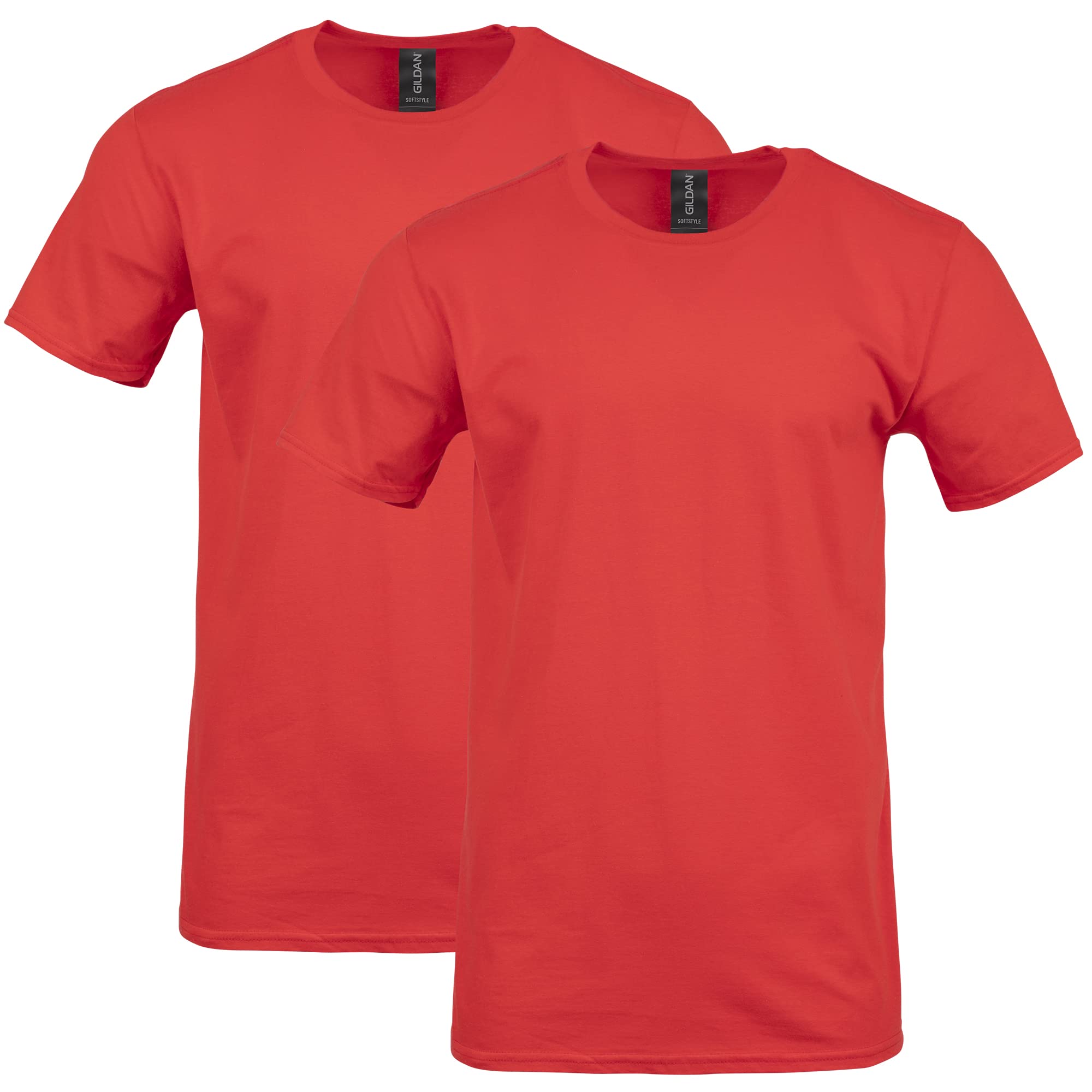 Gildan Unisex's Softstyle Cotton T-Shirt, Style G64000, Multipack, Red (2-Pack), XXL (Pack of 2)