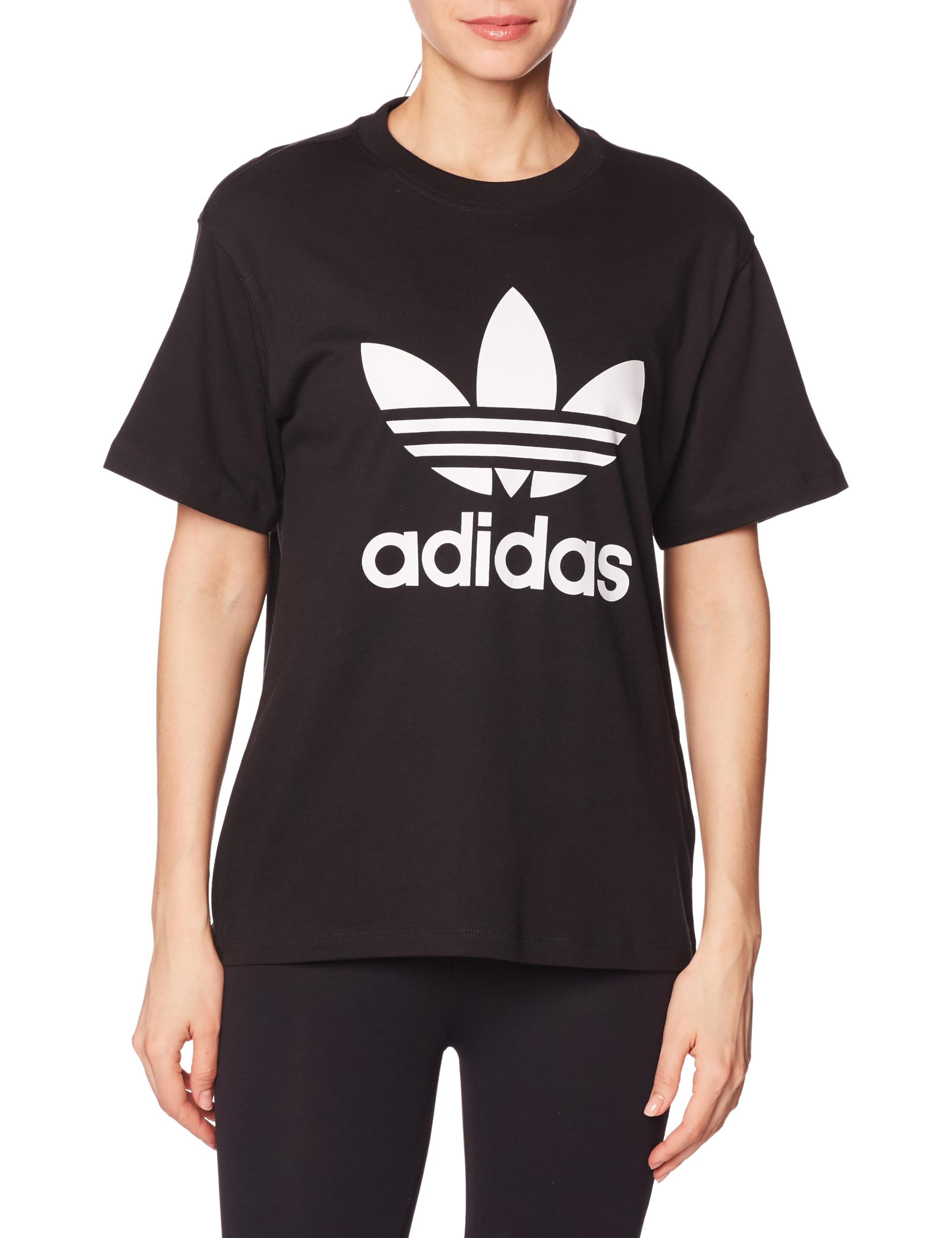 ADIDAS Women's Trefoil TEE T-Shirt, Black, M