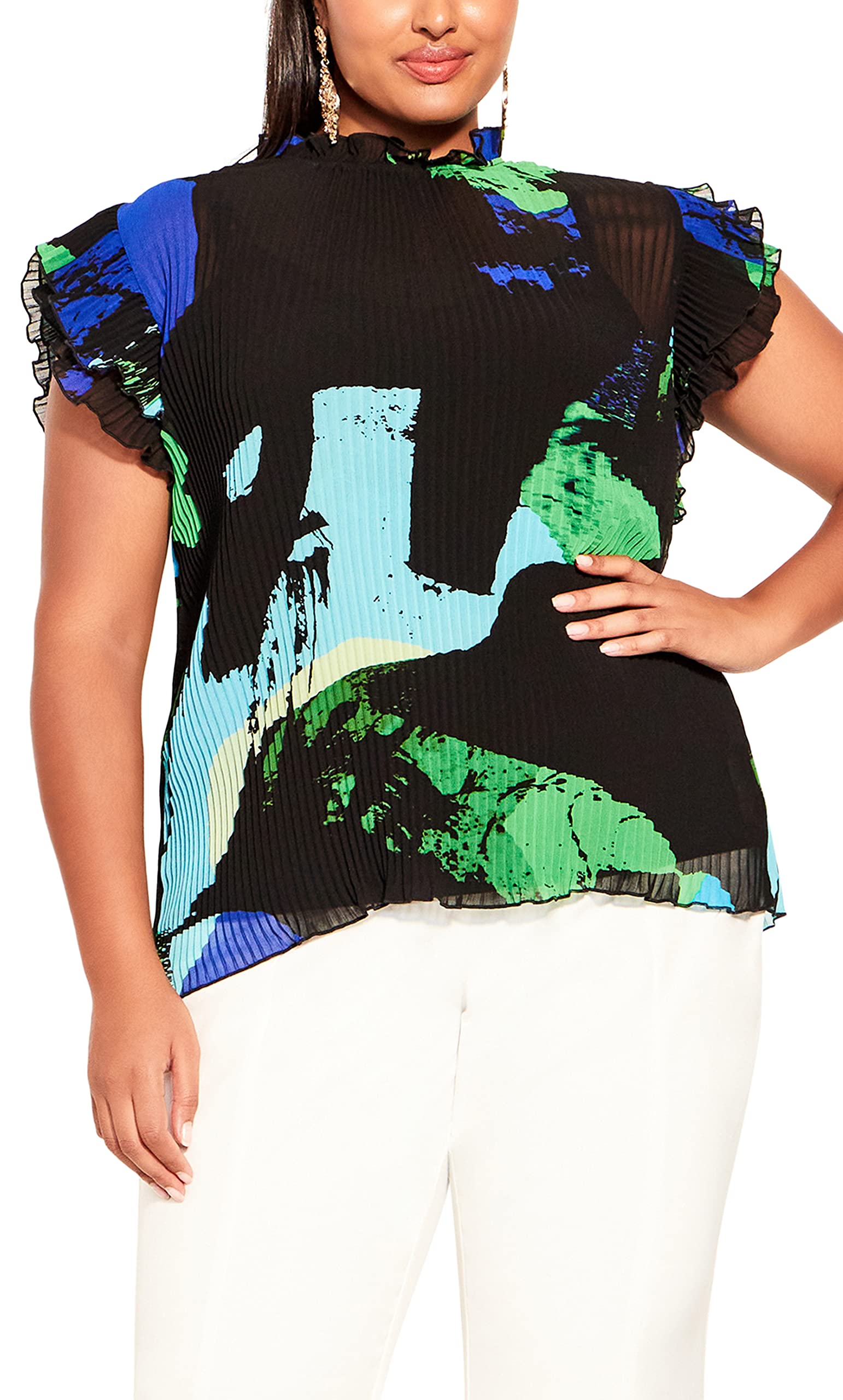 CITY CHIC Plus Size TOP Sarah, in Colour Spray, Size, 24