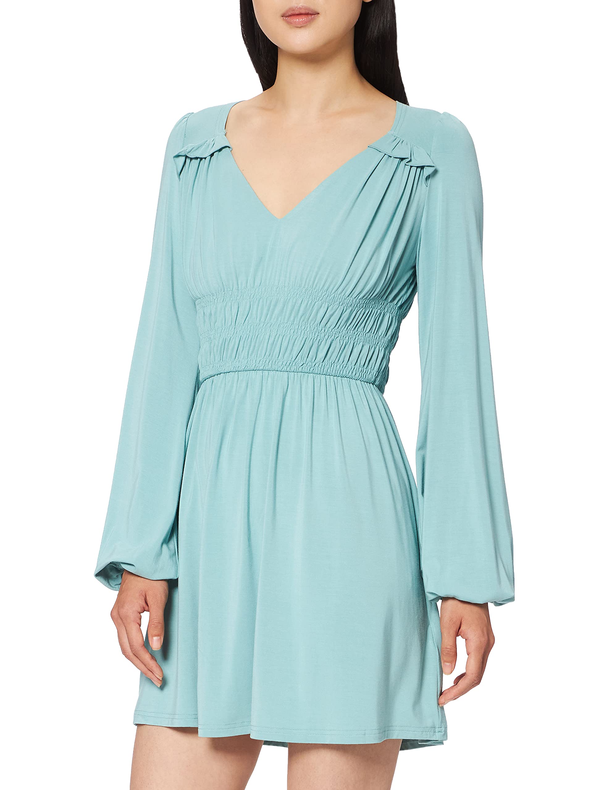 NA-KD Women's Marked Waist Mini Dress Casual, Largeight Green, 6 UK