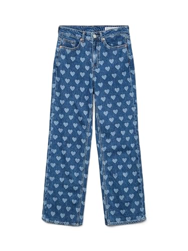 VERO MODA Vmtessa Hr Wide Jeans Print Ga, Medium Blue (Medium Blue Denim), 29W x 32L