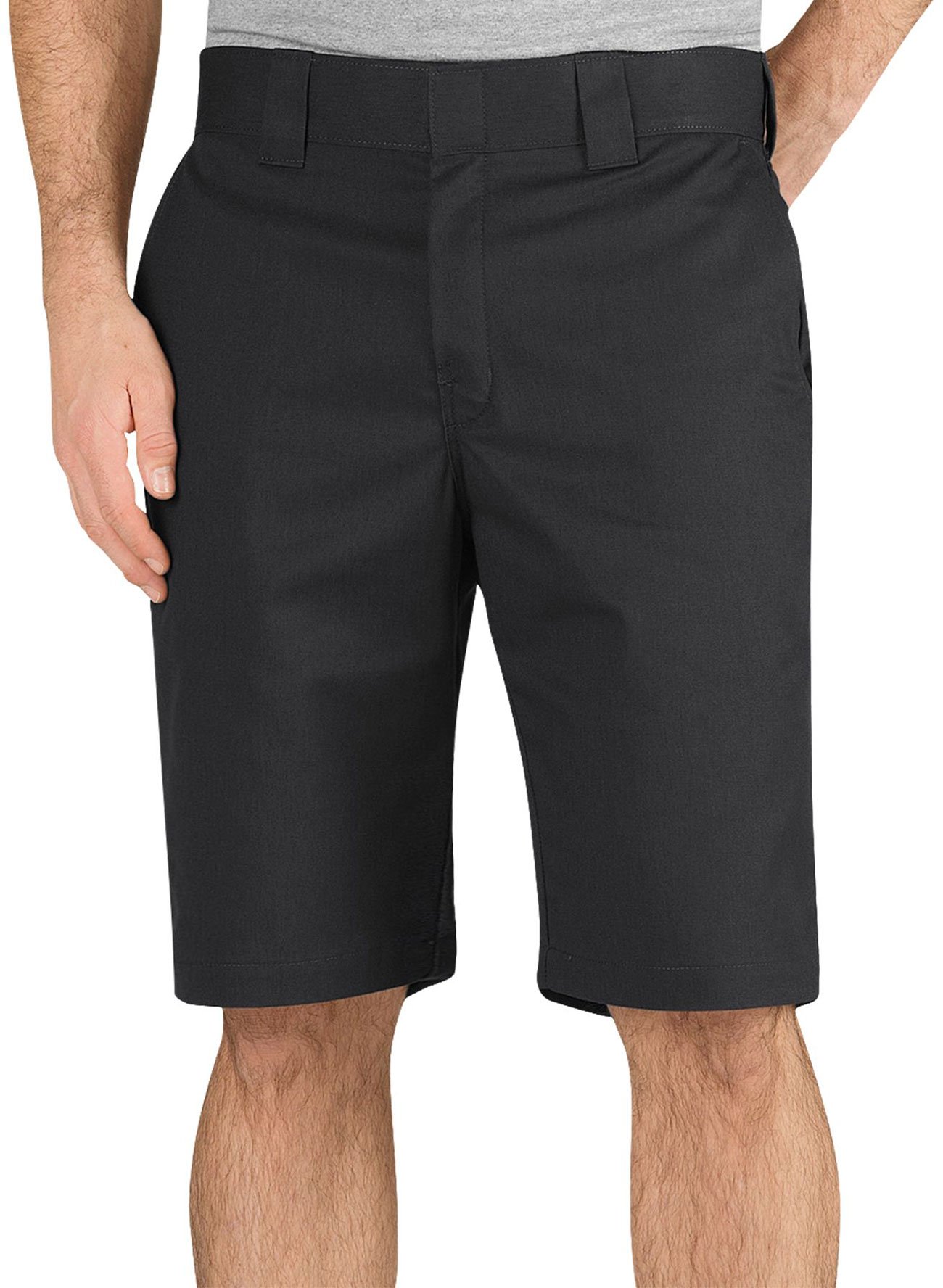 Dickies Men's 11 Inch Regular Fit Stretch Twill Work Short, Black, 36