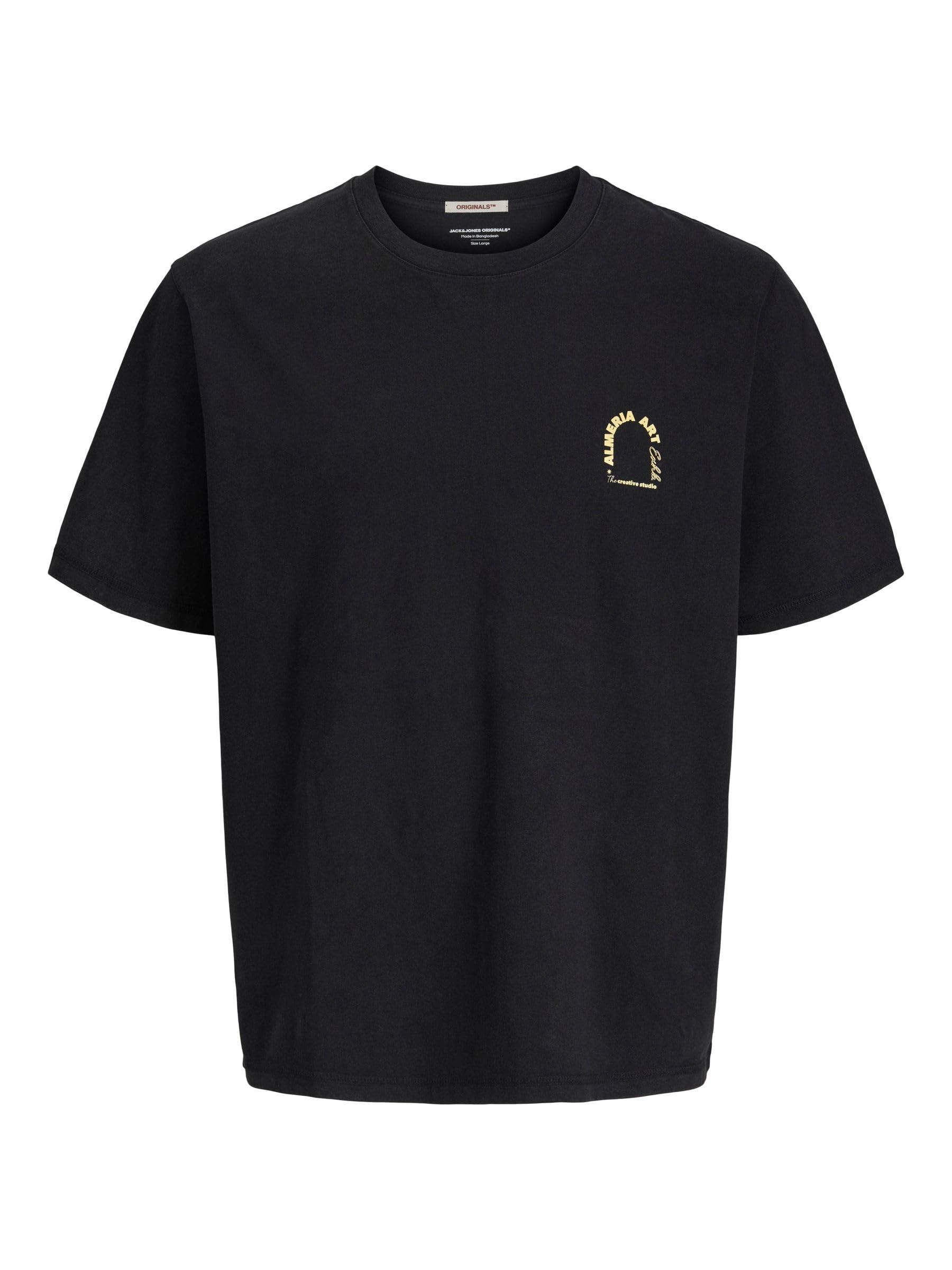 JACK & JONES Men's Joralmeria World Tee Ss Crew Neck Jnr, Black, 10 Years