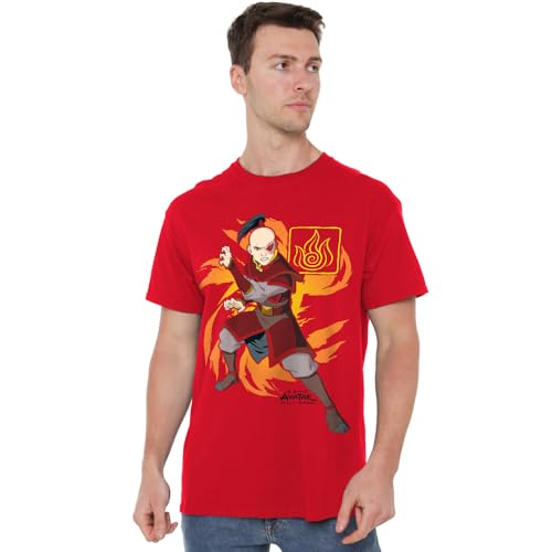 Avatar The Last Airbender Zuko Flame Burst Unisex T Shirt, Red, XXXX-Large