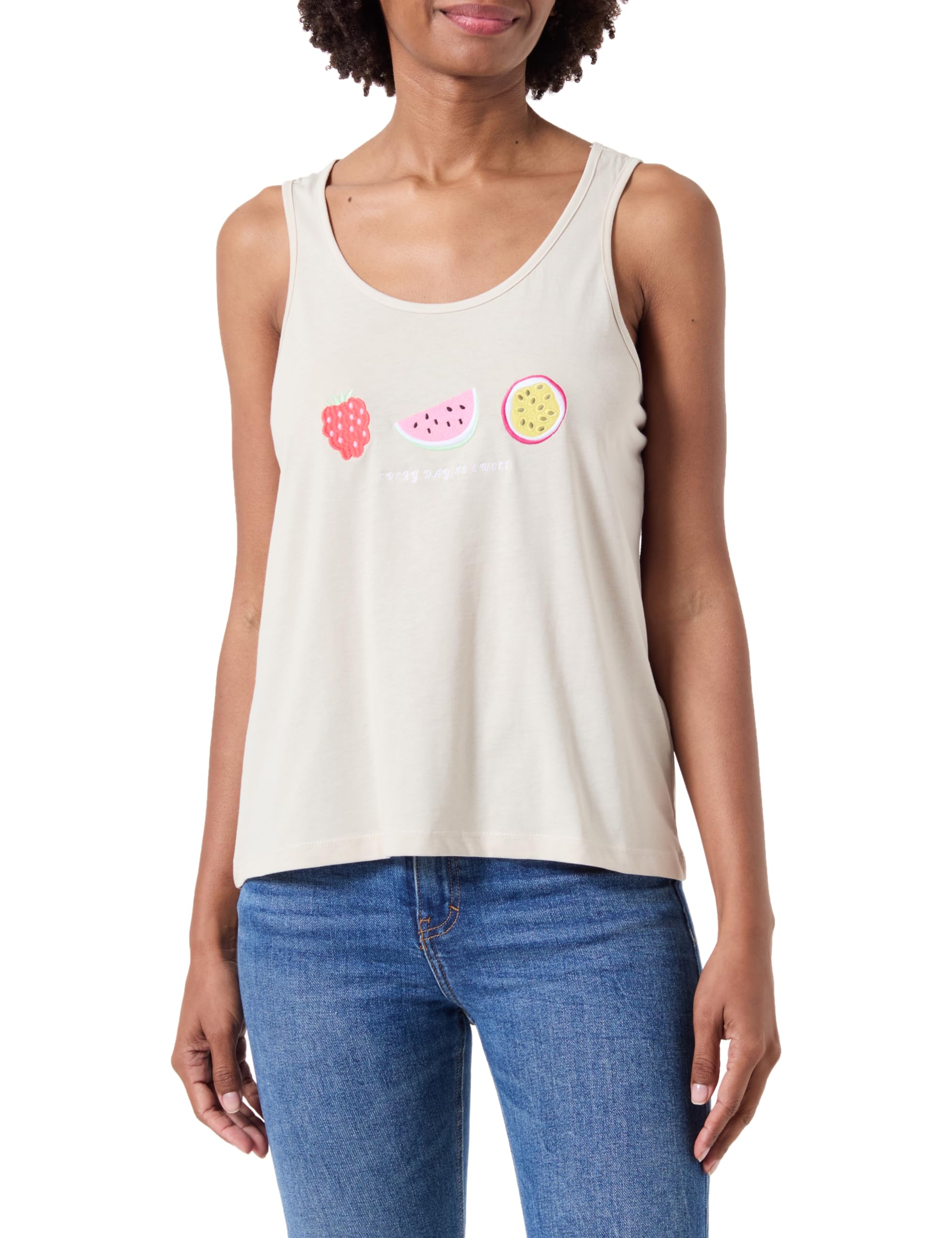 ONLY Onlhenny Life Reg S/L Tank Top Box JRS, Gray, Large