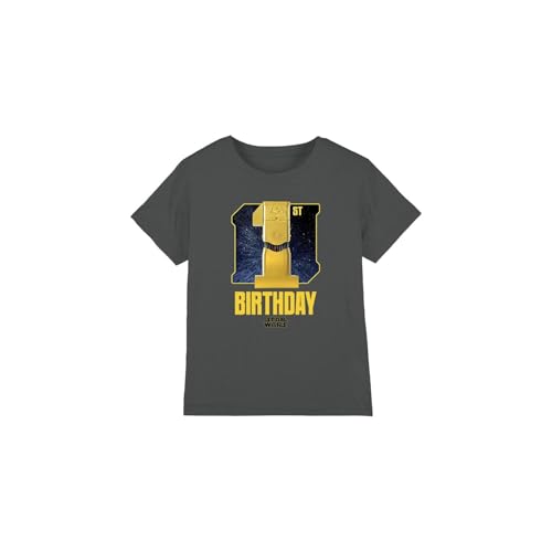Star Wars C3PO 1st Birthday Space Unisex Kids T Shirt, Charcoal, 3-4 Years