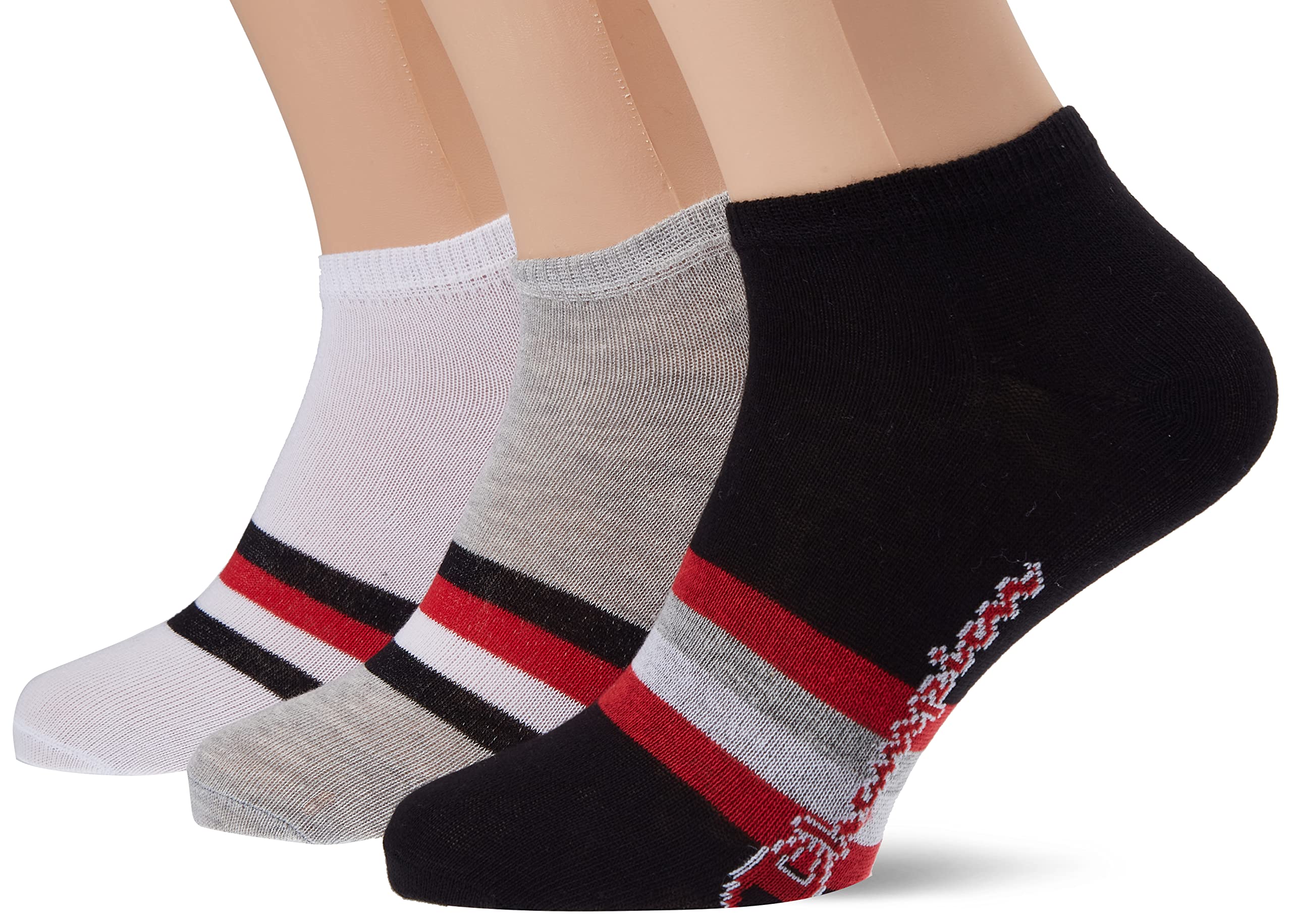 Champion Seasonal 3PP Sneaker Casual Socks, White, Light Heather Grey, Black, 35-38 (Pack of 3)