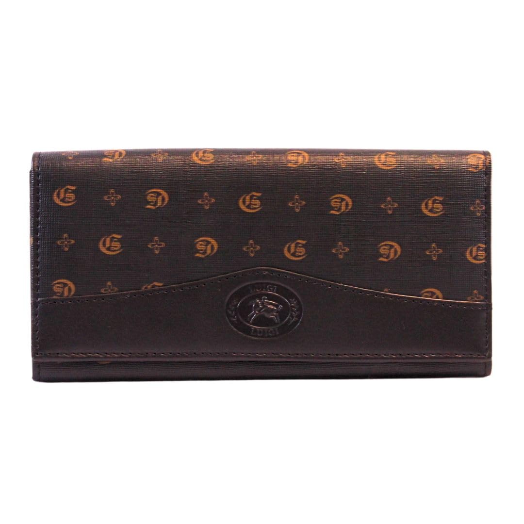 Luigi's Women’s Laminated Canvas Wallet – Navy Blue, Stylish and Spacious with Multiple Card Slots