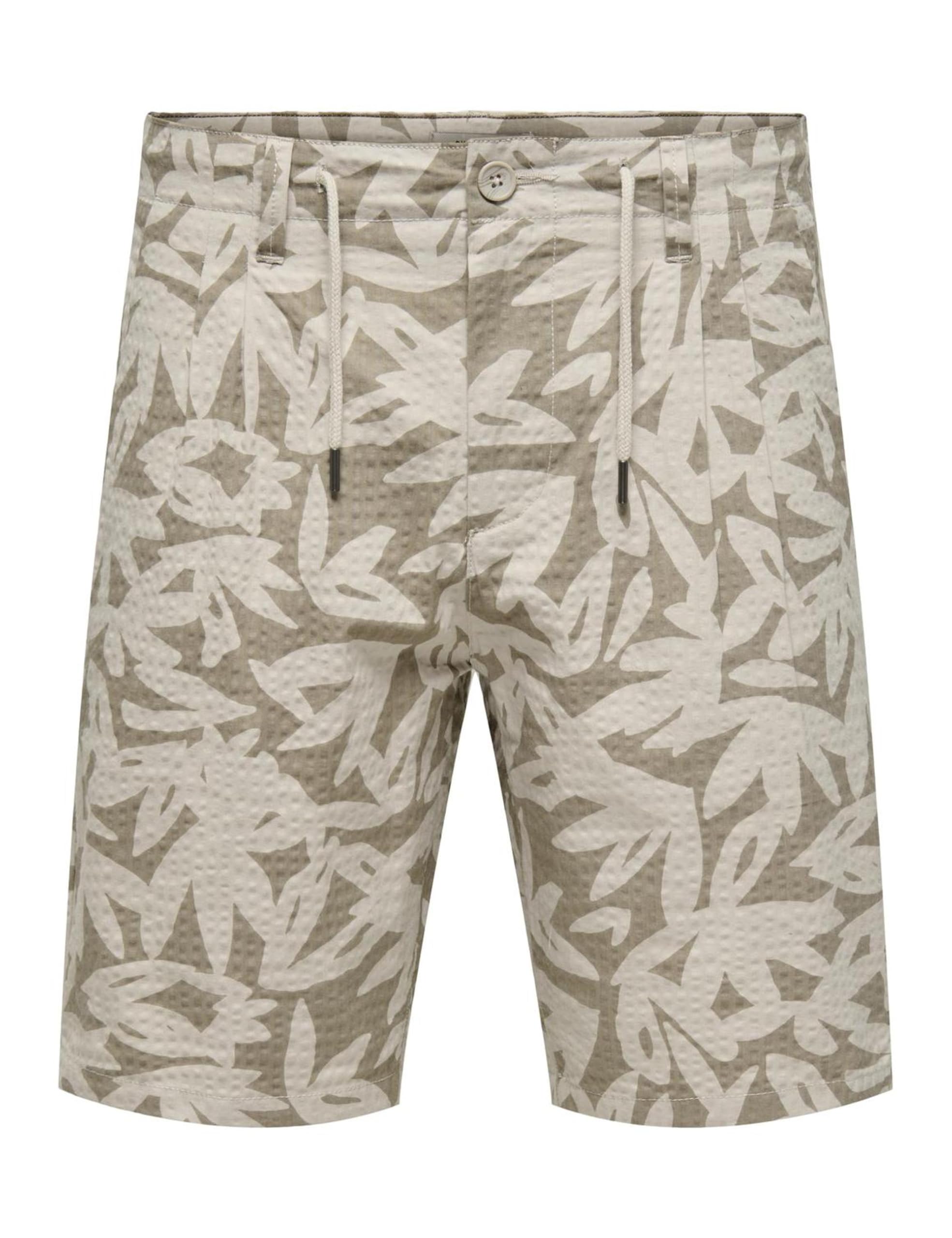 ONLY & SONS Onsleo Life 0009 Seersucker Shorts Noos, Silver Lining, S