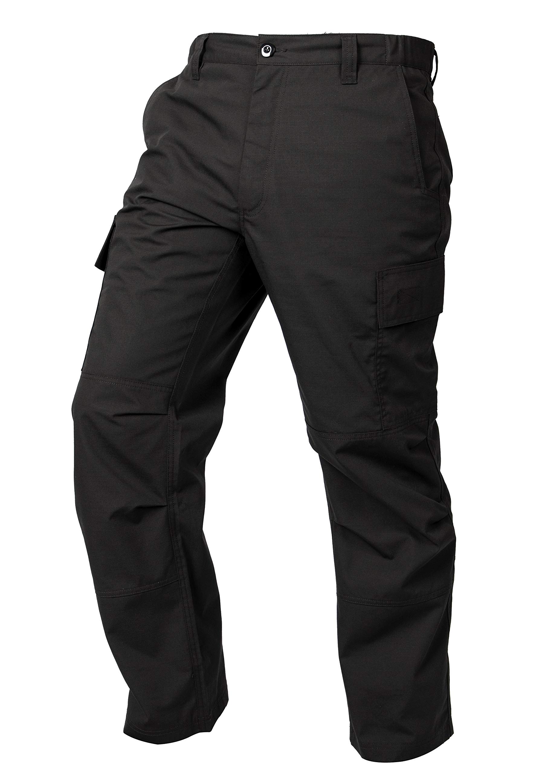 LA Police Gear Men's Core Cargo Lightweight Tactical Pants, Durable Ripstop Cargo Pants for Men, Stretch Waistband CCW Pants, Black, 42W x 32L