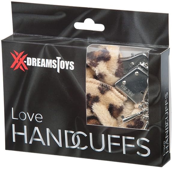 XXdreamSToys Lined Metallic Love Handcuffs, Leopard