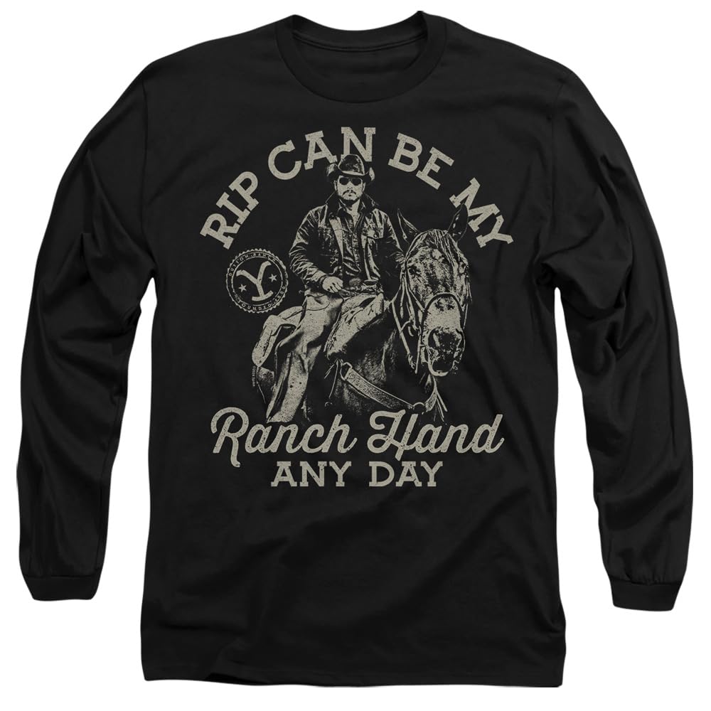 Yellowstone Rip Can Be My Ranch Hand Unisex Adult Longsleeve T Shirt, Black, Small