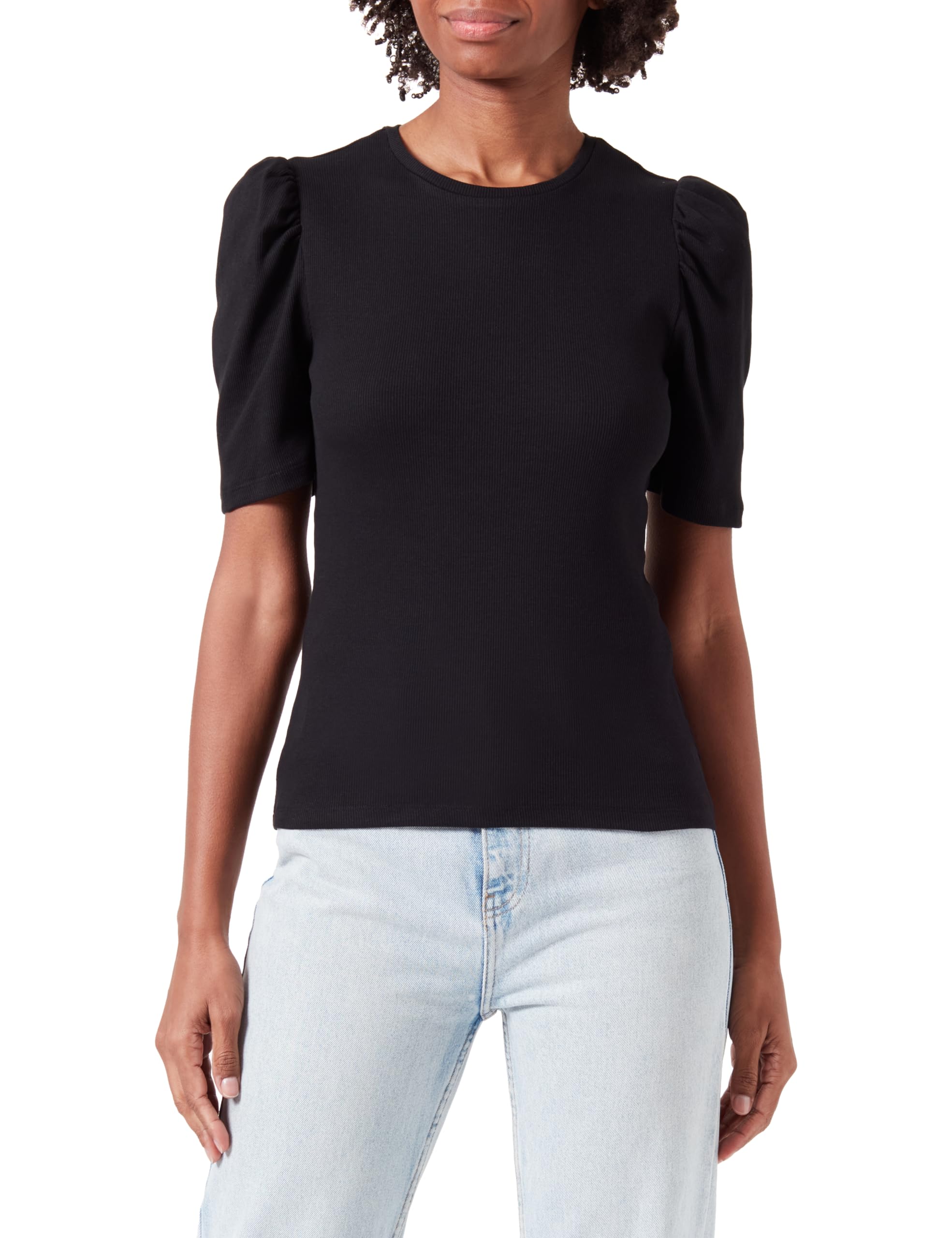 PIECES PCJANNA SS O-Neck TOP MM, Black, XL