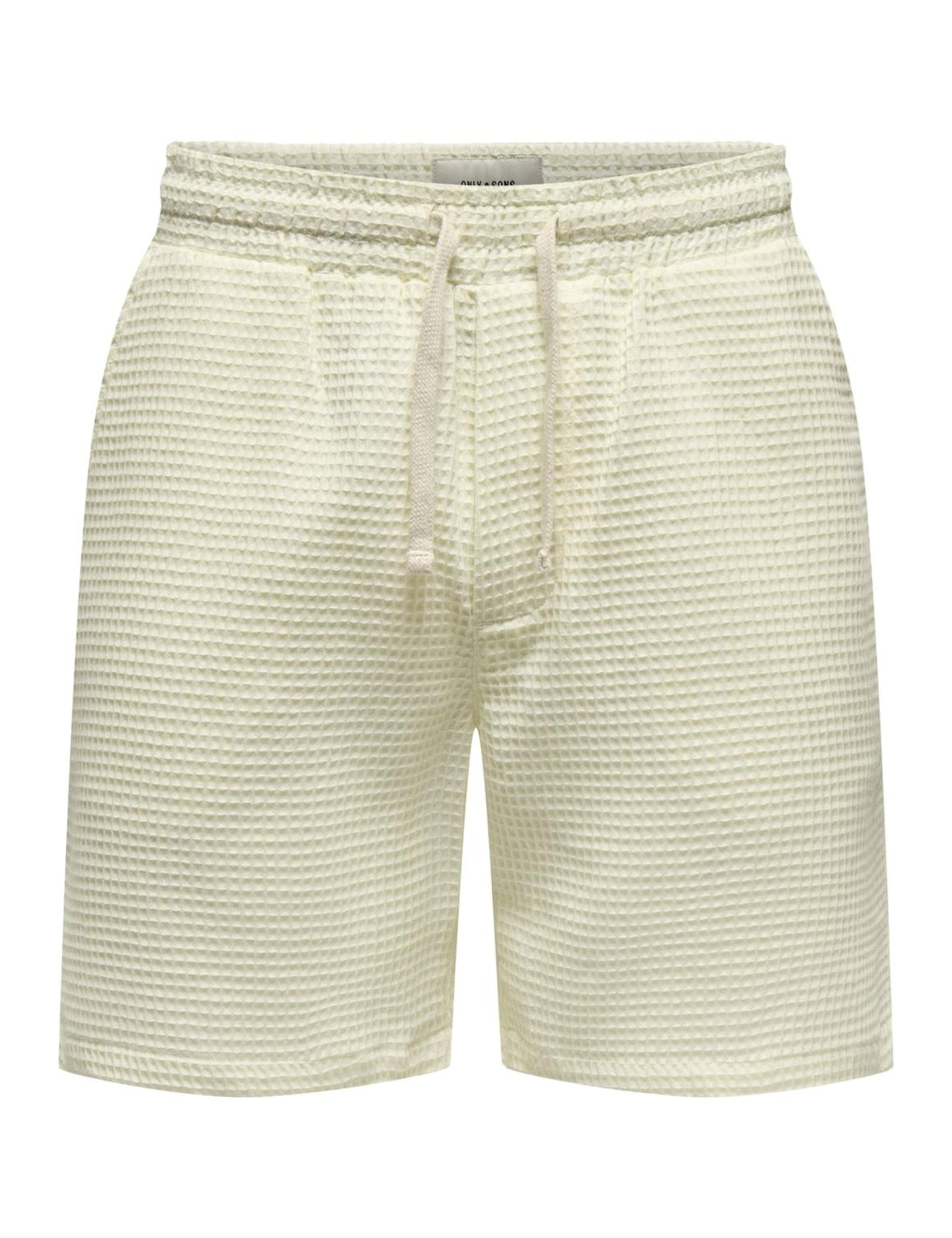 ONLY & SONS Onstel Savier Waffle Shorts 0326, Antique White, S
