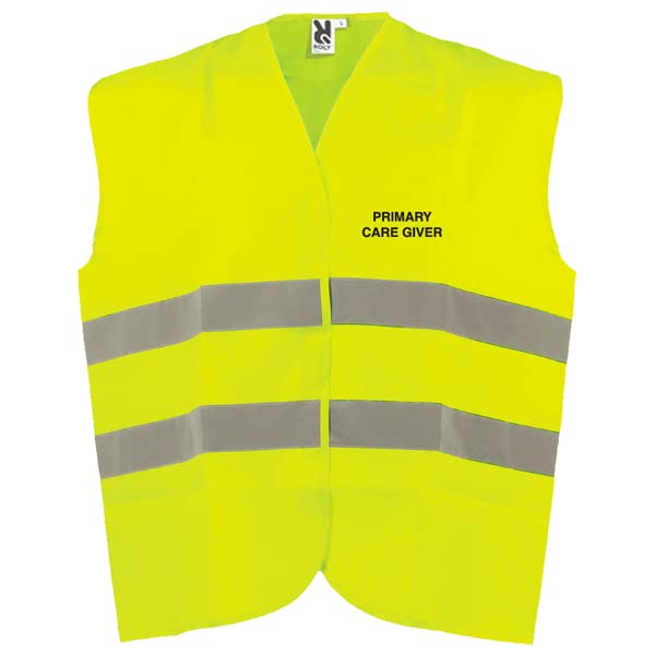 V Safety Primary Care Giver Hi Vis Vest - Medium/Large - Yellow Safety Vest