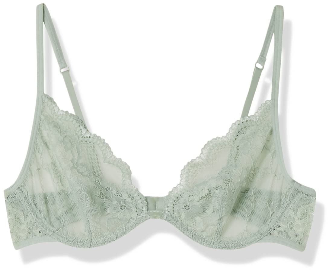 ONLY Women's Onlwillow Lace Wire Bra, Silt Green, 70C