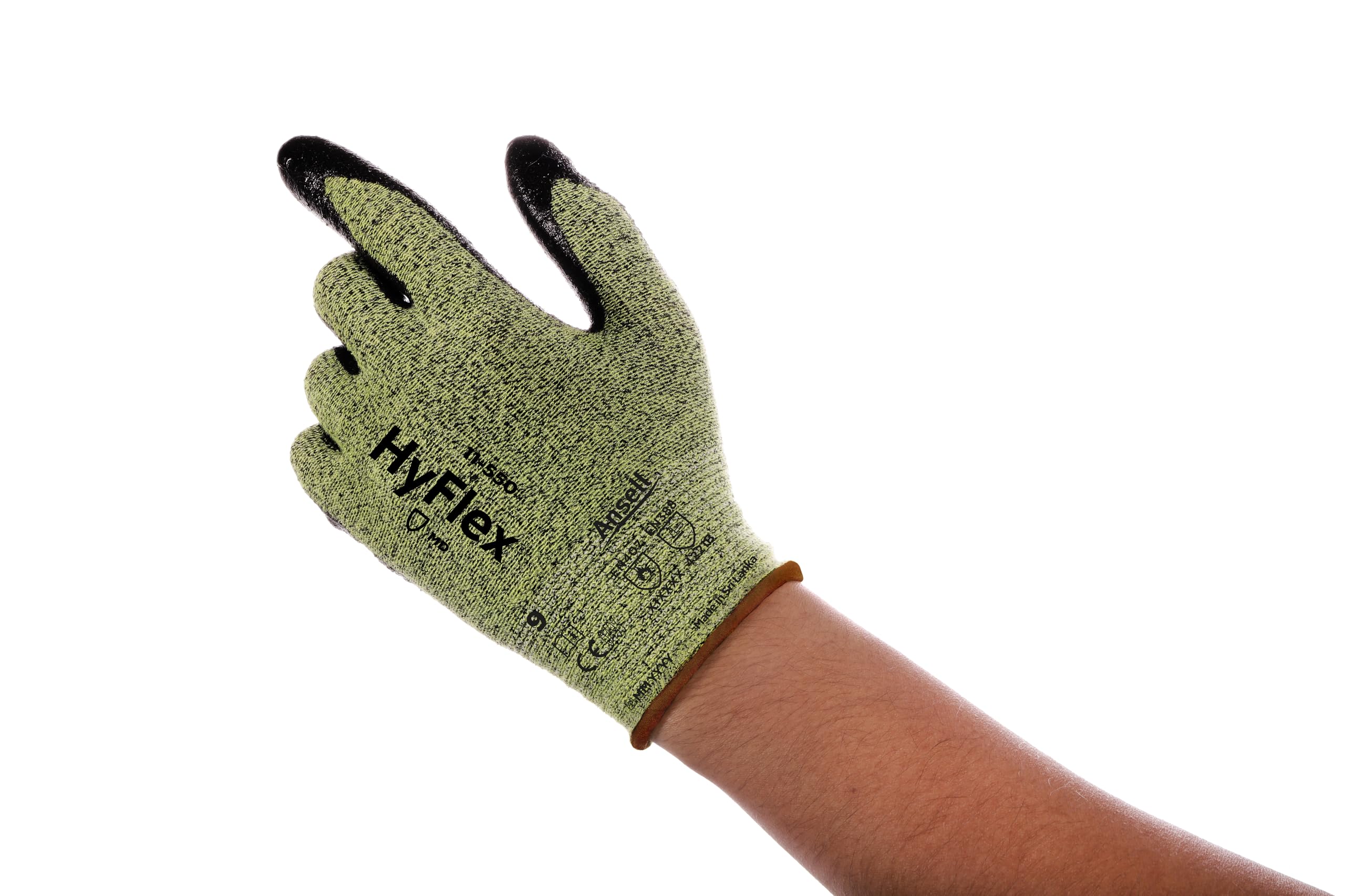 Ansell Hyflex 11-550 Safety Work Gloves Mechanical Protection, Size 7(S), (12 Pairs)