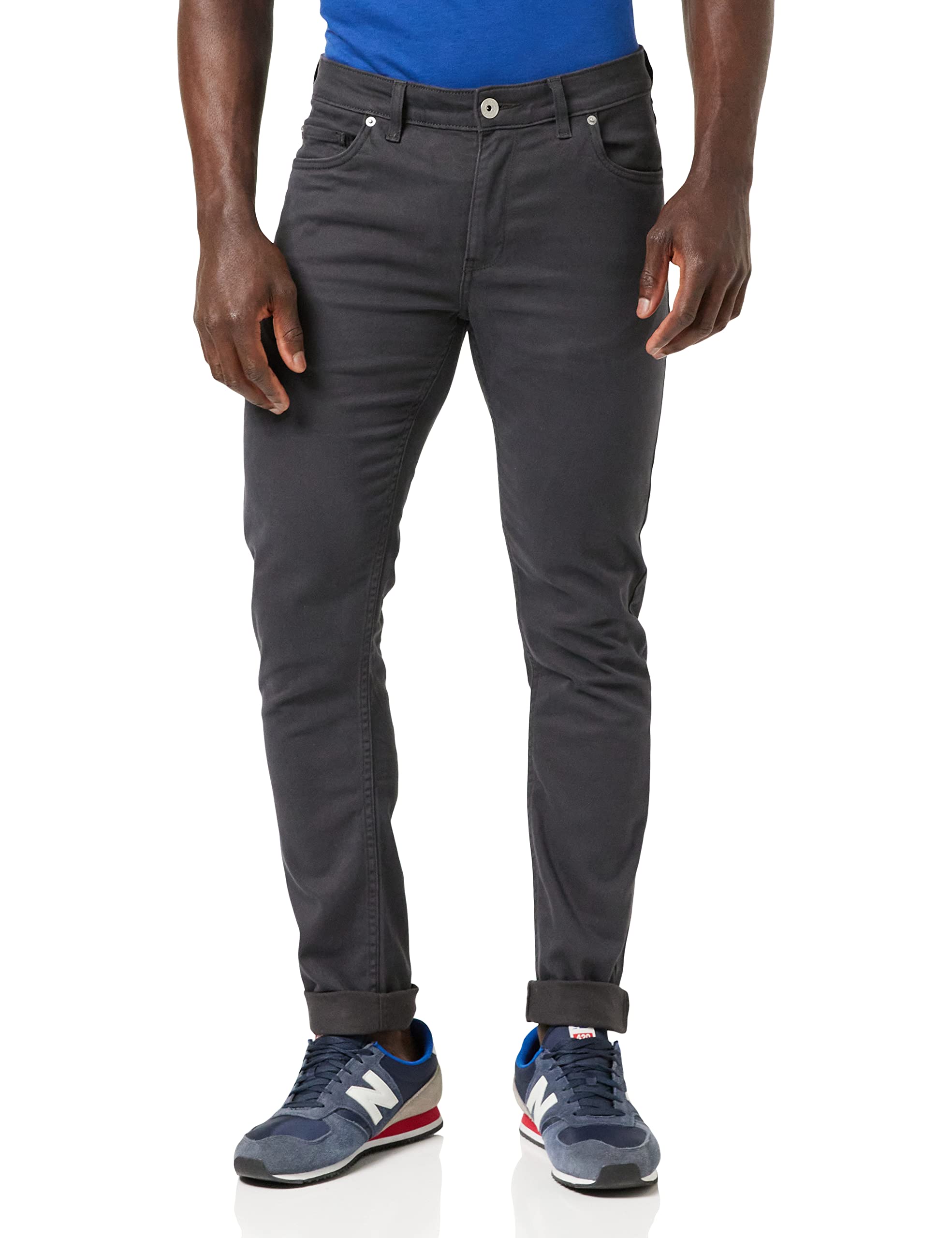 Farah Men's Drake 5 Pocket Trousers, Grey (Charcoal 022), 32W 34L UK