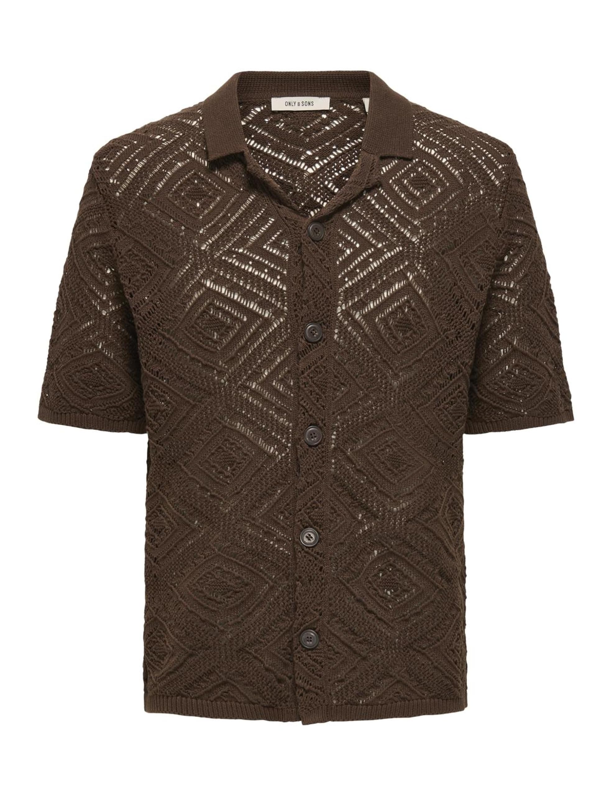 ONLY & SONS Onskolmar Reg 5 SS Shirt Knit, Demitasse, XL