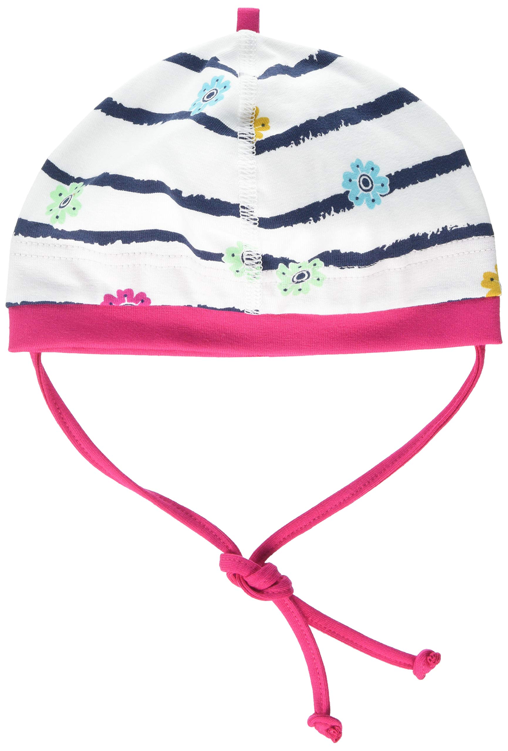 maximo Baby Girls Jerseymütze Hat, Multicolour (Wollweiß-Bunte Blumen 31), 45