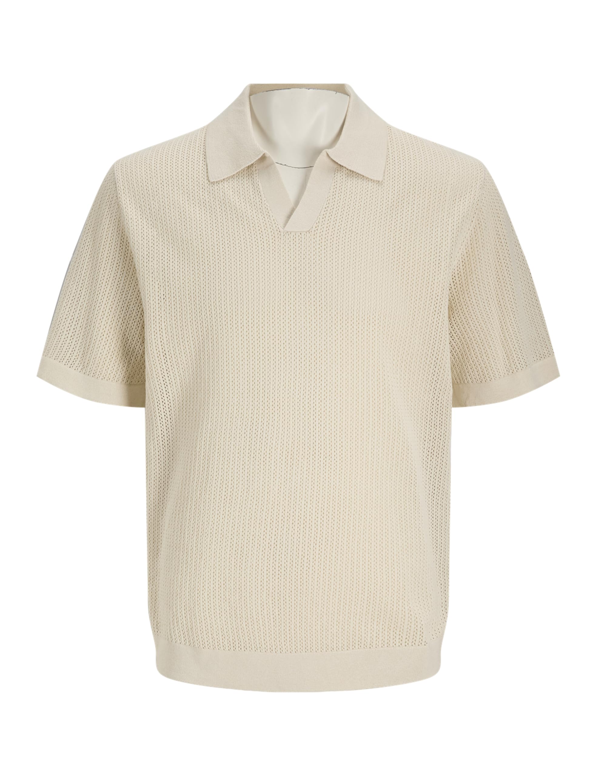 JACK & JONES Men's Jprbluoliver Knit Split Neck, Almond Milk, S