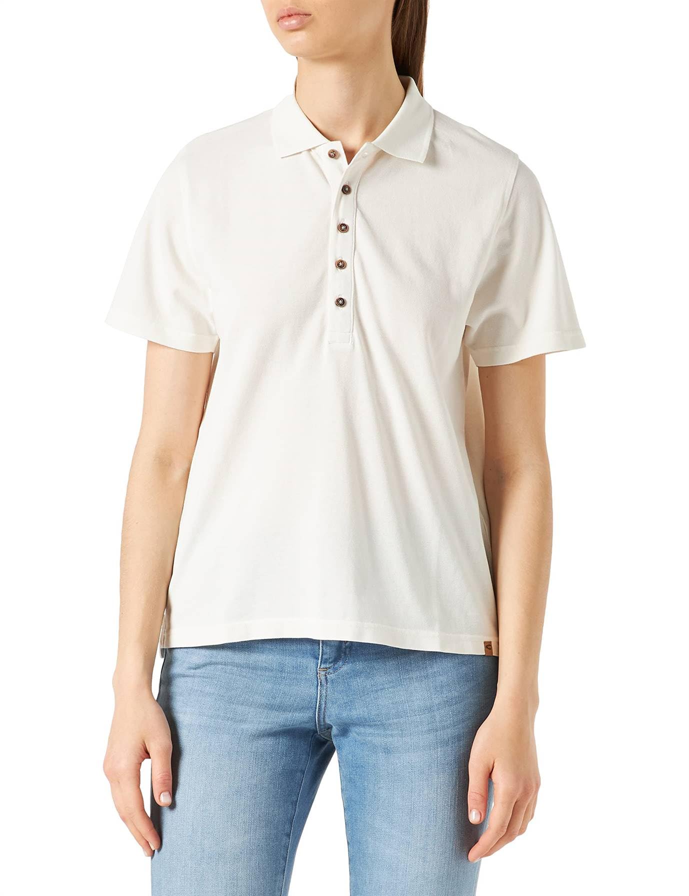 Camel Active Womenswear Women's 309661/7T15 Polo Shirt, Broken White, XXL