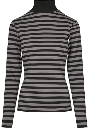 Urban Classics Women's Y/D Turtleneck L/S T-Shirt, Asphalt/Black, XS