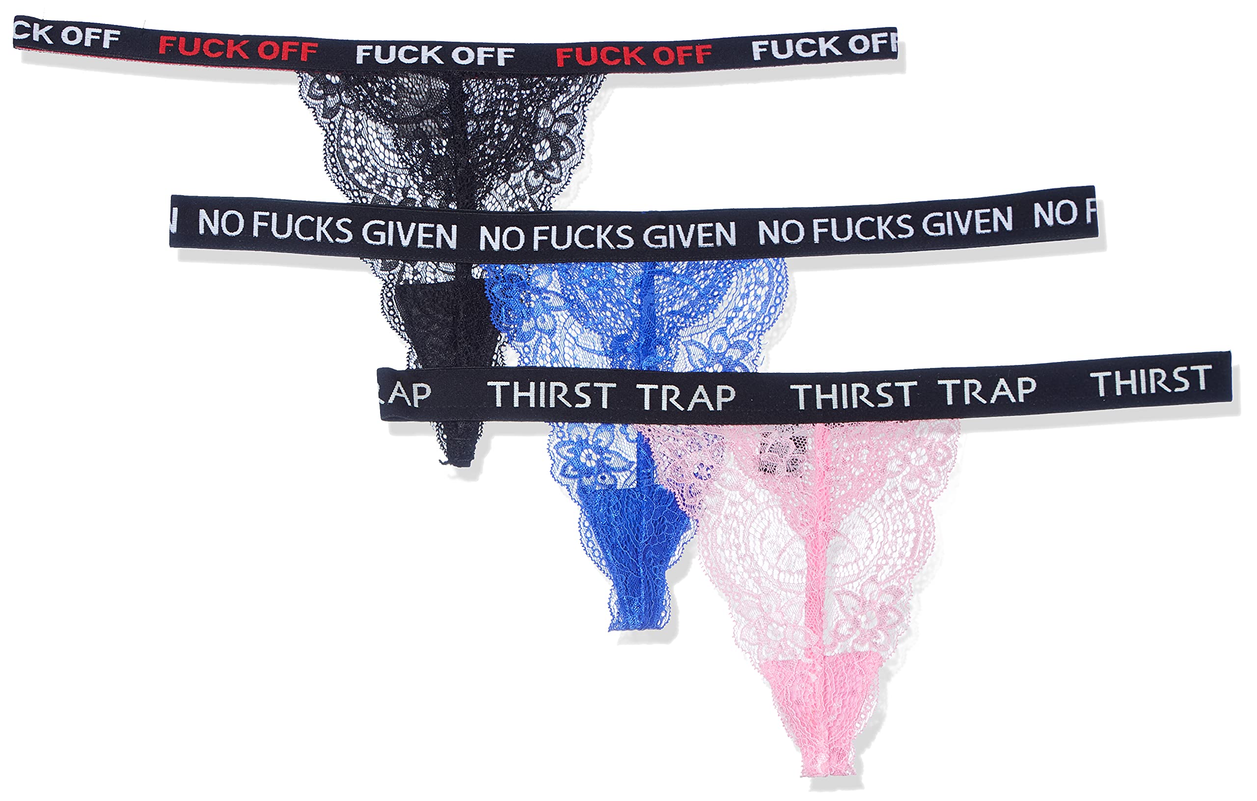 F*CK 3-Pack Thongs - Curvy