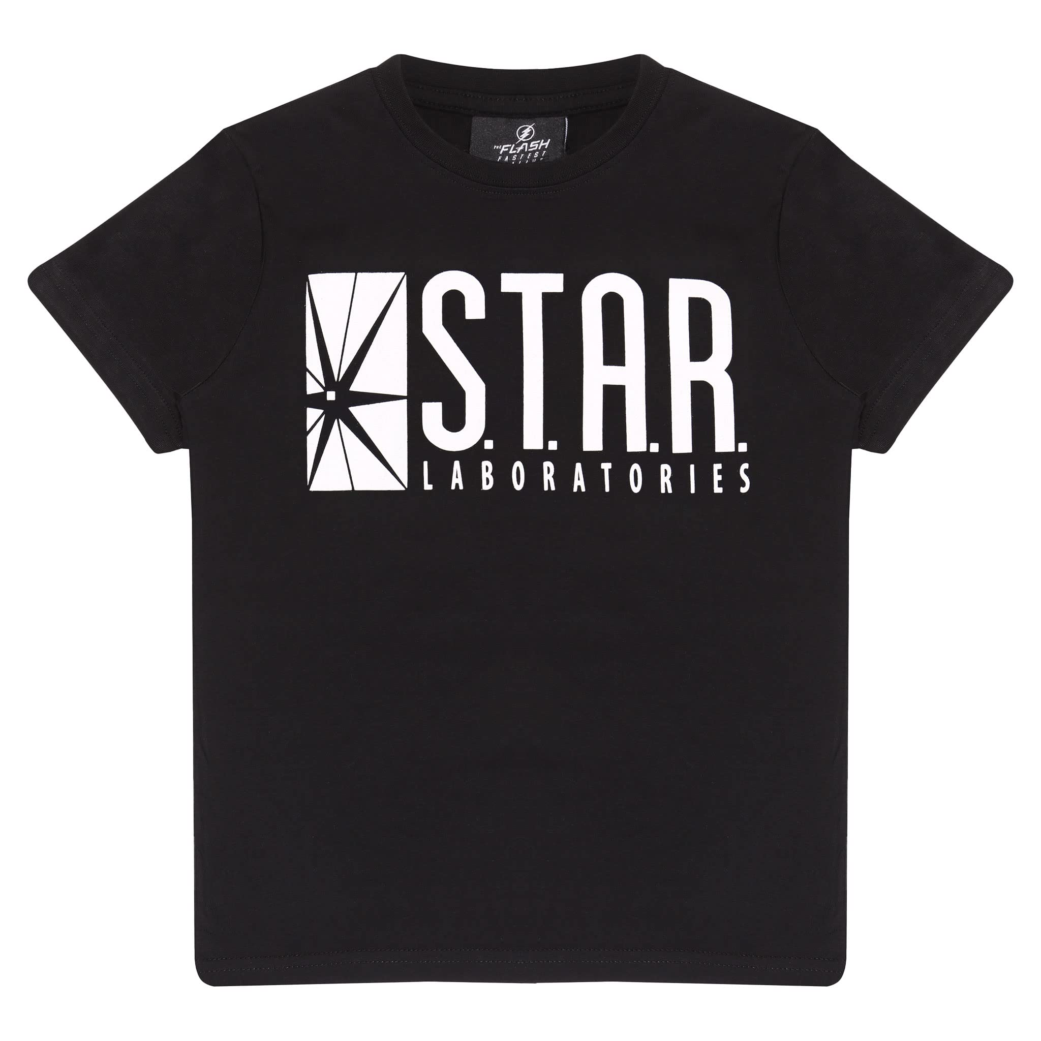 DC Comics The Flash Star Labs Logo T-Shirt, Kids, 3-15 Years, Black, Official Merchandise