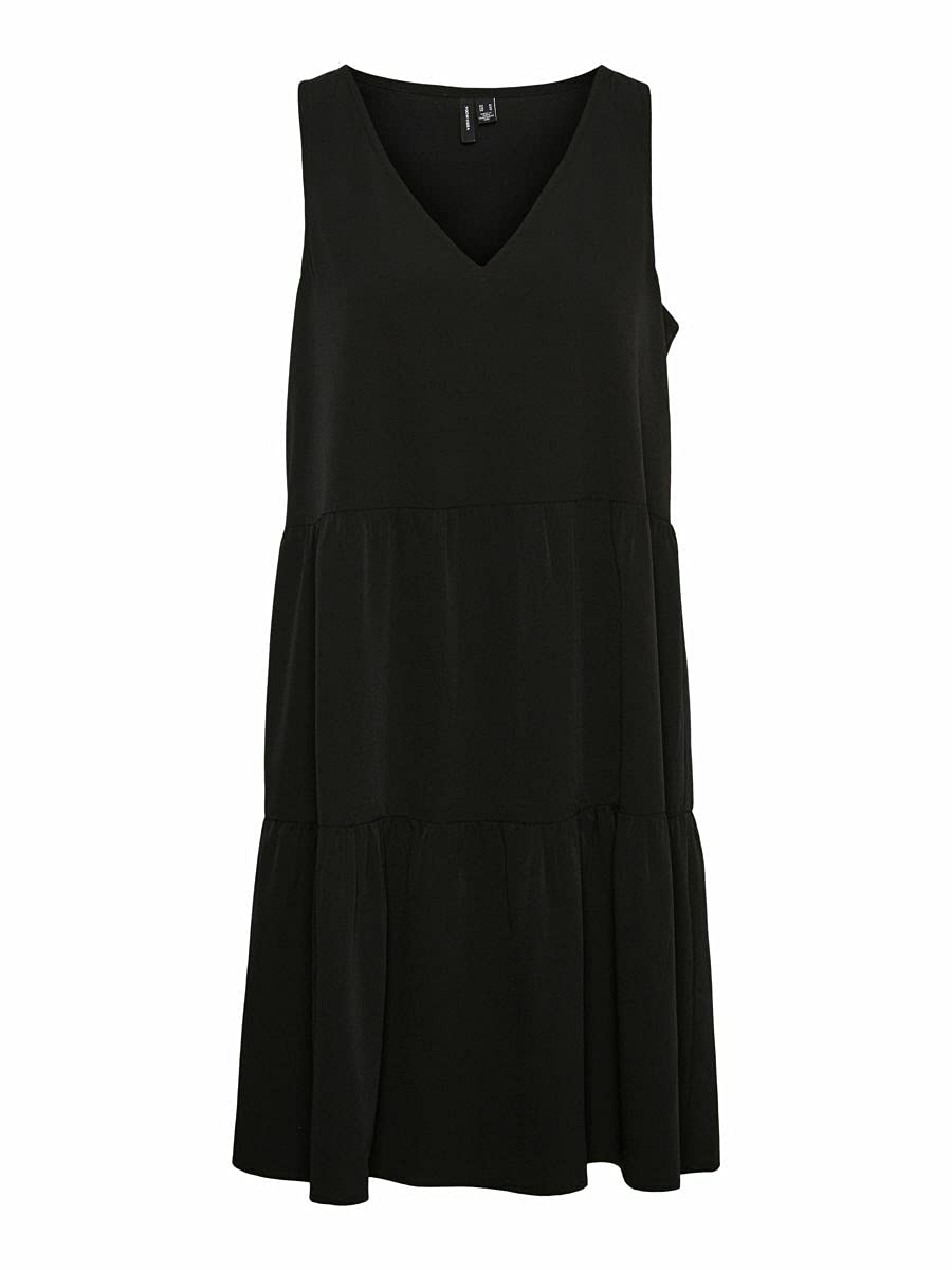 VERO MODA Women's Vmolivia Sl Peplum Dress Ga Color, Black, XS