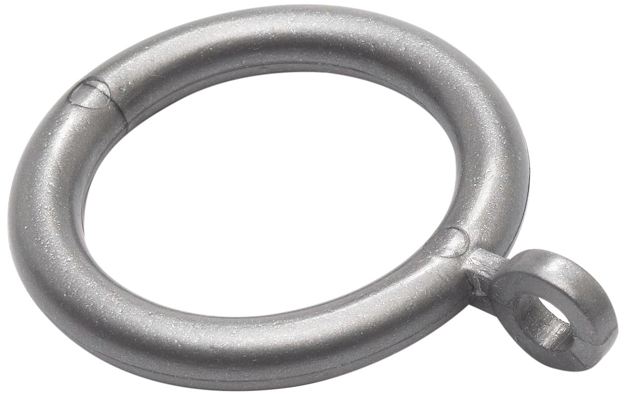 Merriway BH03181 (8 Pcs) Plastic Curtain Drapery Pole Rod Rings with Fixed Eye, Inner Diameter 28mm (1.1/8 inch) Outer Diameter 40mm (1.1/2 inch) Grey - Pack of 8 Pieces