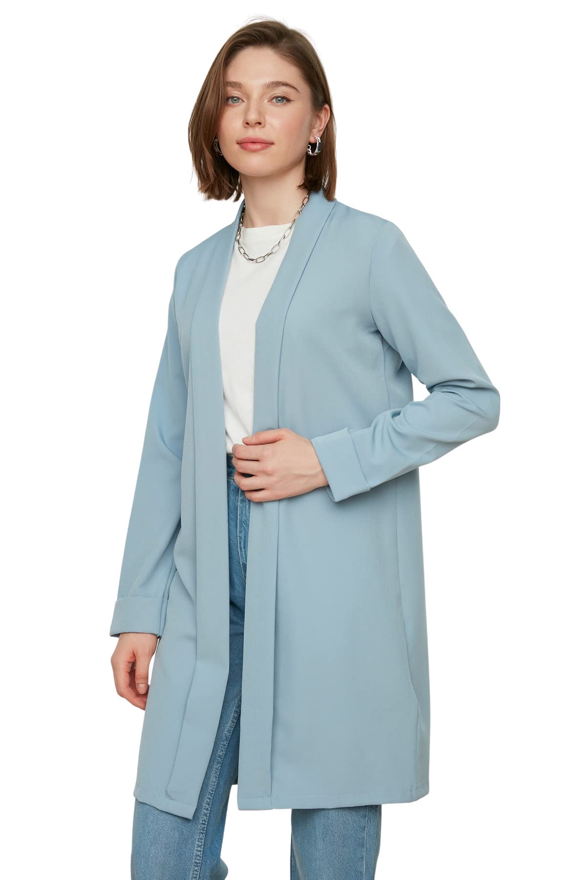 Trendyol Blazer - Blue - Plain