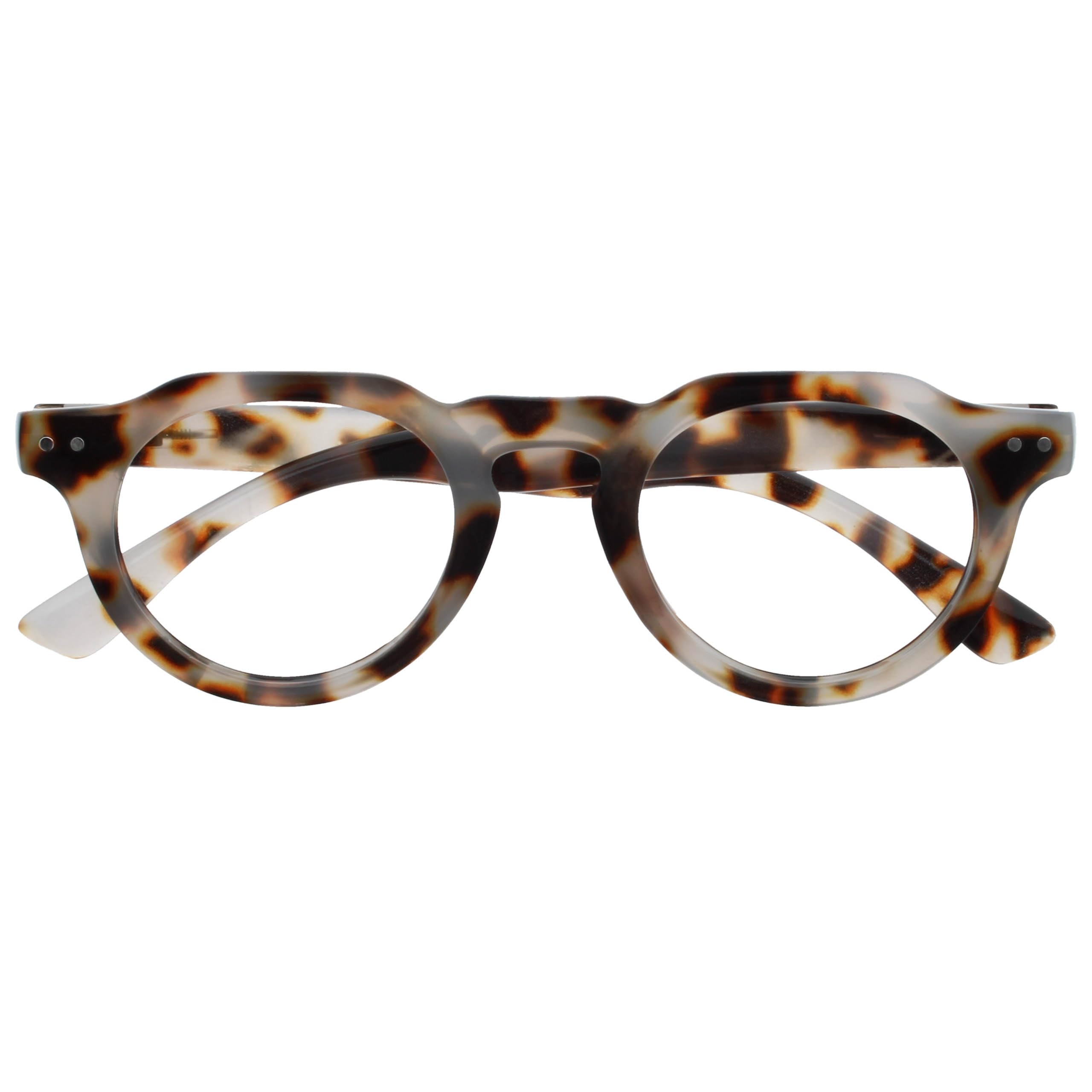 OPULIZE RIO Blue Light Blocking Reading Glasses - Flat Top Frame - Brown Tortoiseshell - Mens Womens - Spring Hinges - B53-2 - +3.50