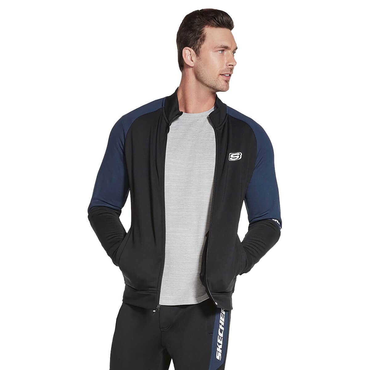 Skechers Men's Skechtech Full Zip Jacket, Medium, Black