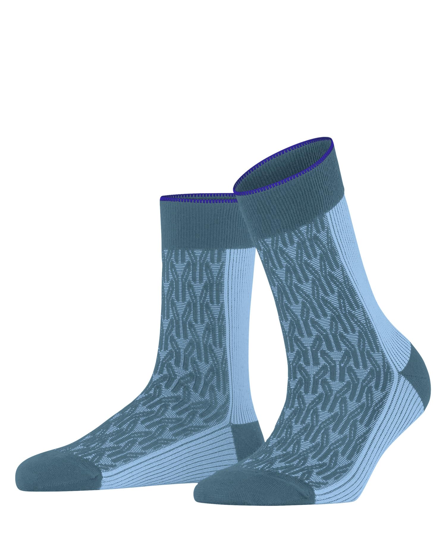 FALKE Women's Immersive Mesh W SO Wool Patterned 1 Pair Socks, Blue (Peacock 6385), 4-5