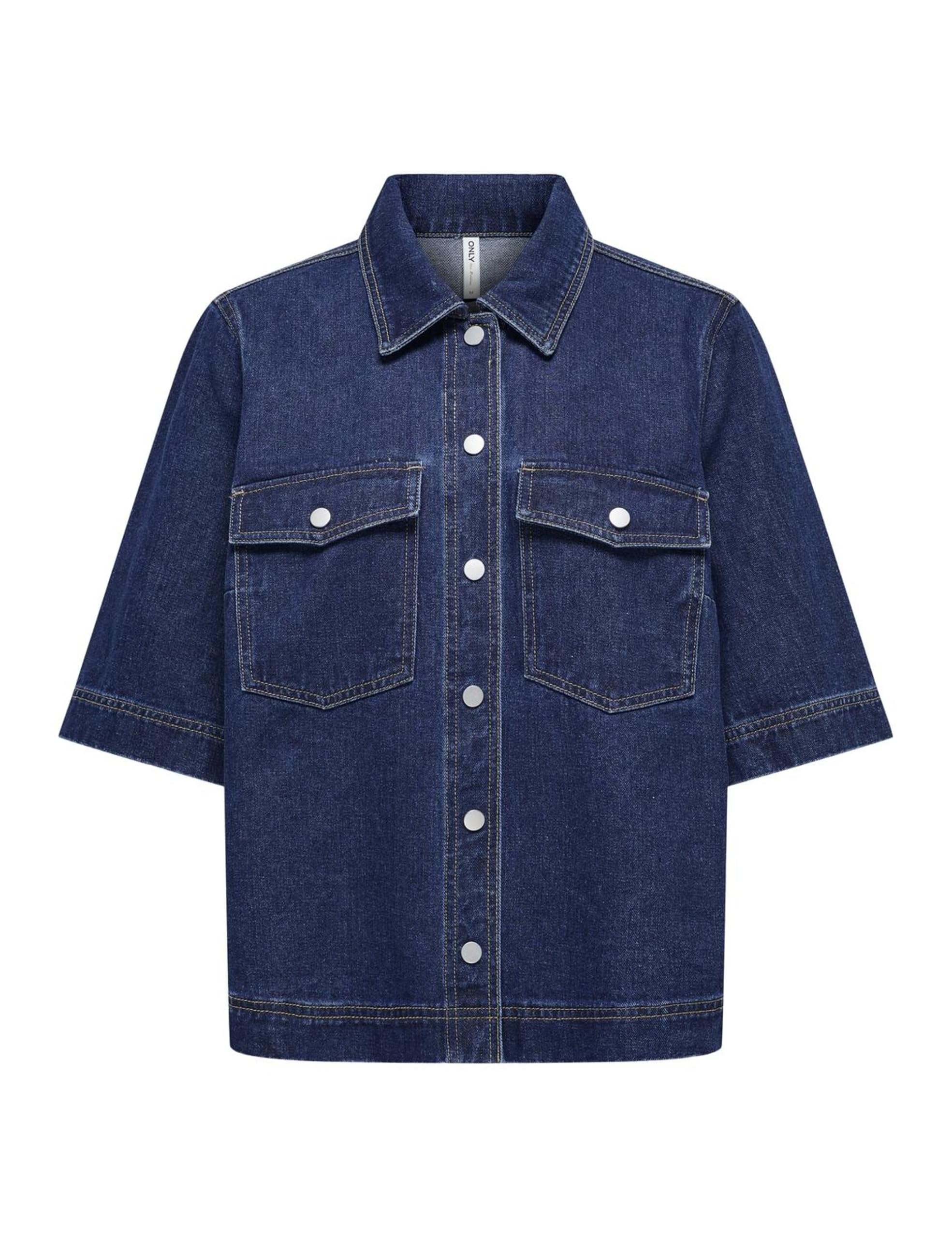 ONLY Onlbelle S/S Shirt DNM Gua Noos, Dark Denim Blue, XXS