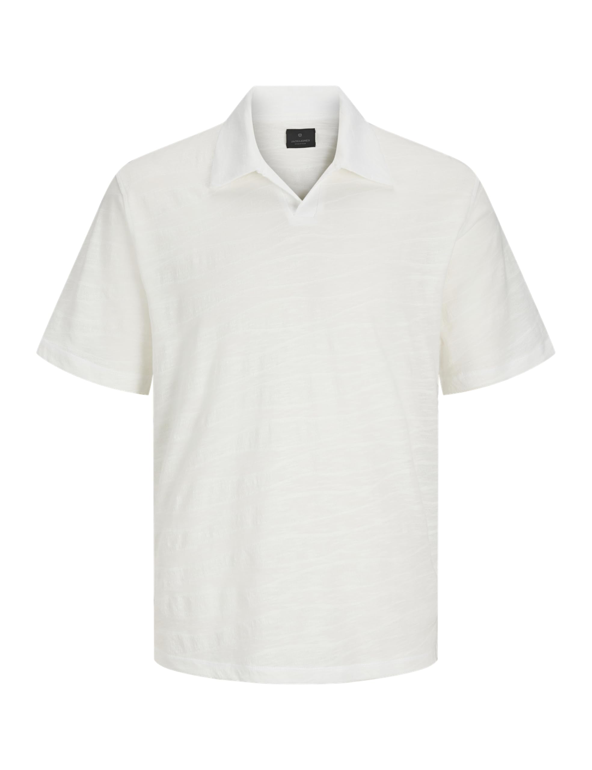 JACK & JONES Men's Jprblatate Split Neck Polo Shirt, Cloud Dancer, L