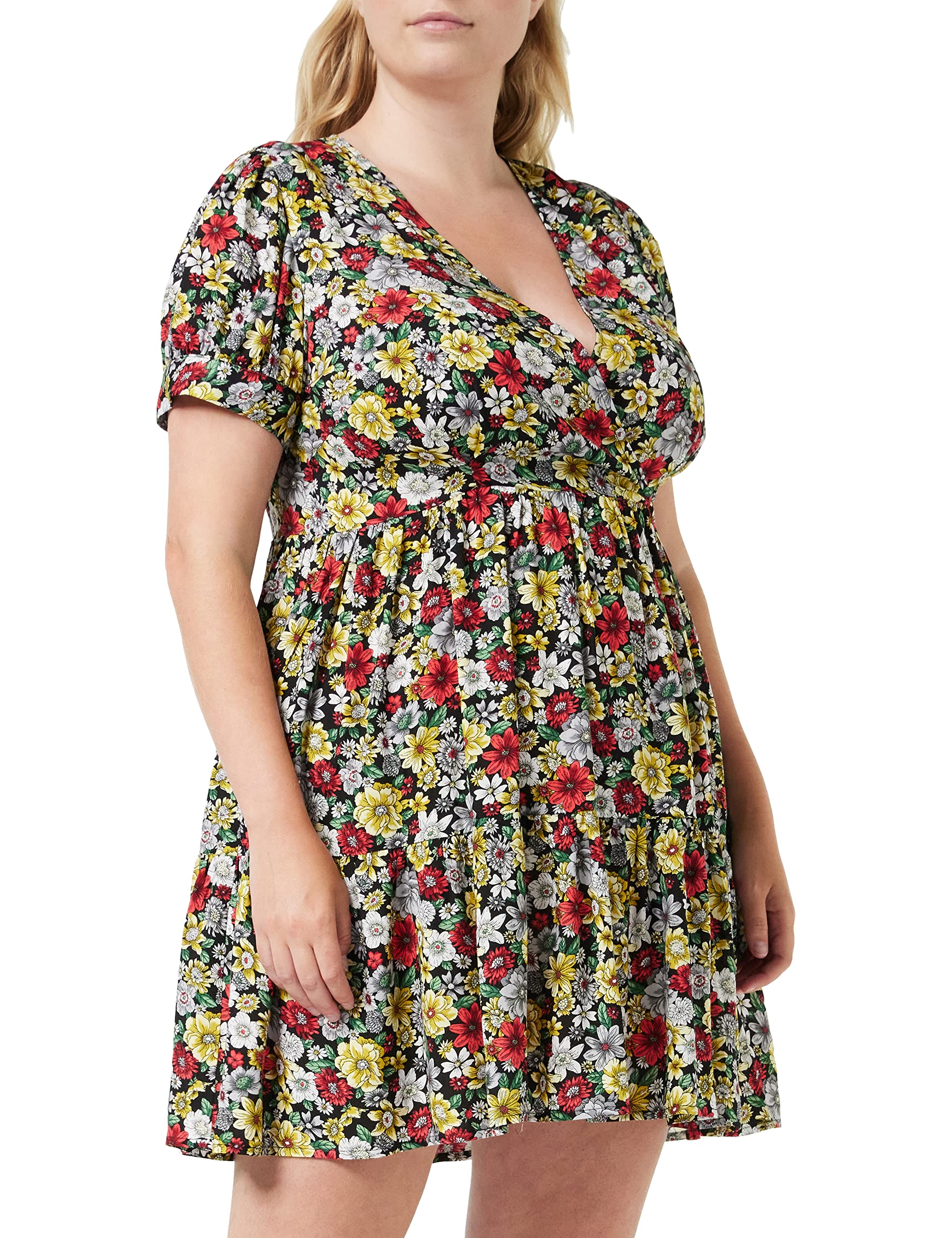 Louche Saara Tiered mini Dress in Woodland Walk, Multi, Size 14