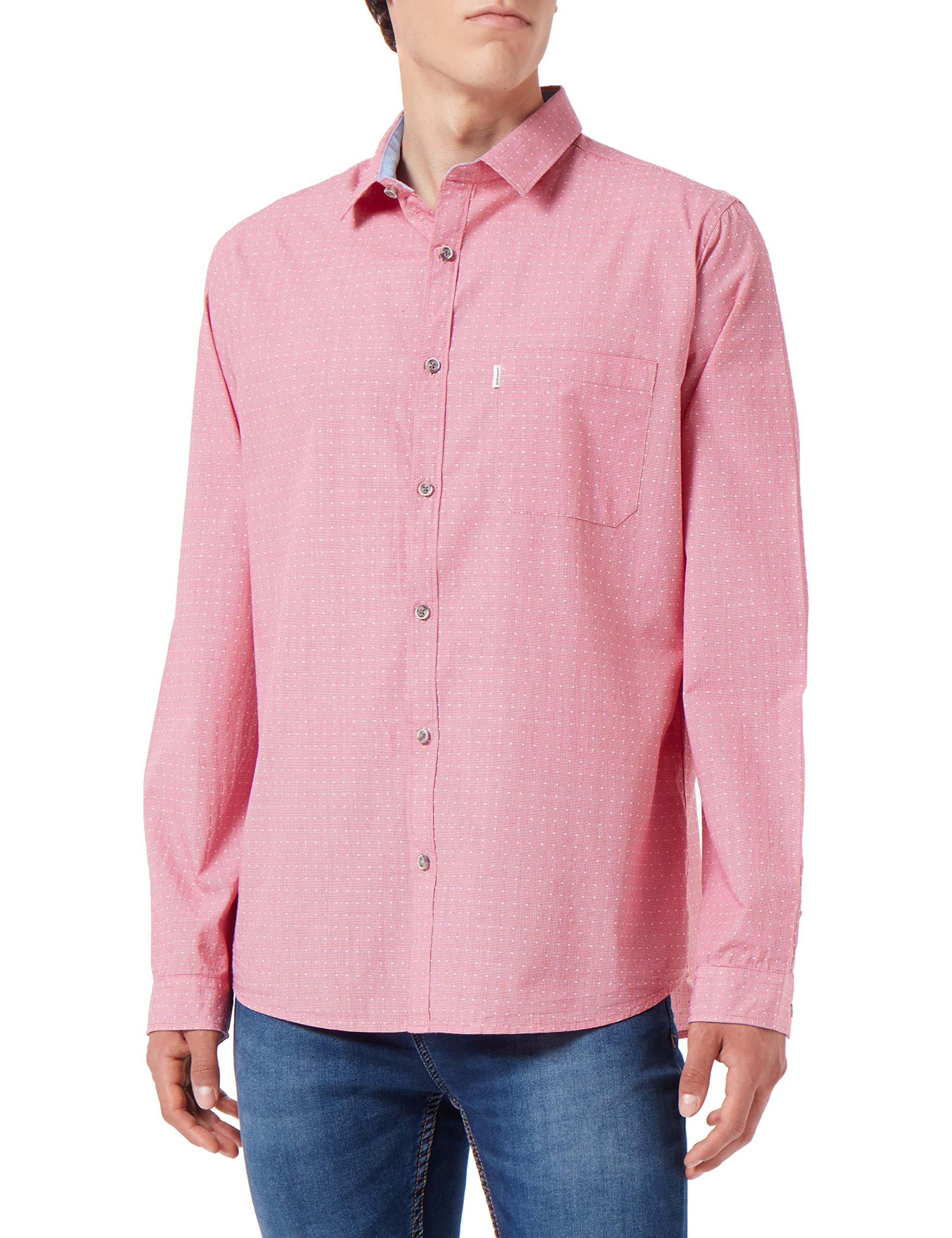 Stockerpoint Men's Astor Shirt, Red, Standard, red, S