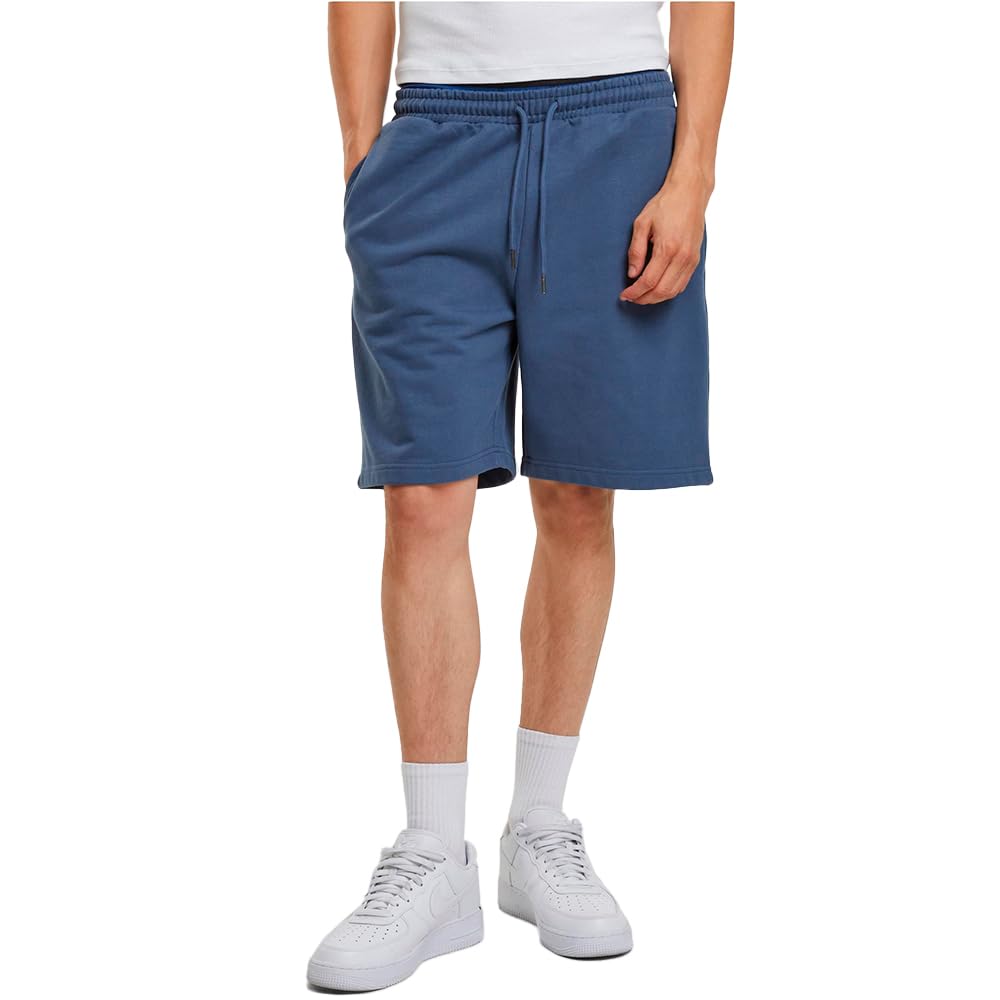 Build your Brand Men's Ultra Heavy SweatShorts Shorts, Vintage Blue, XS
