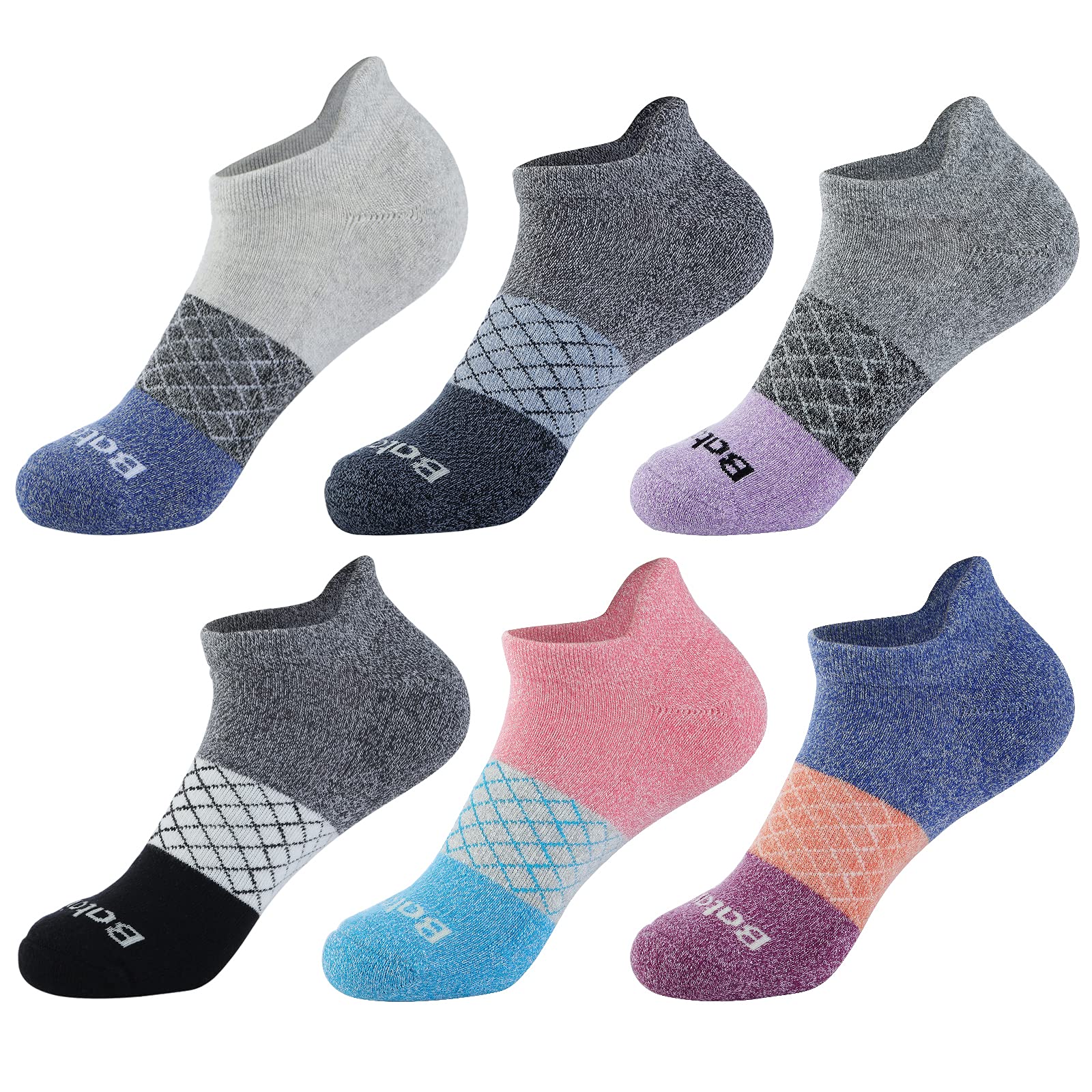 bataidis Women's Casual Ankle Socks Low Cut Athletic Socks 6 Pairs, Blue1, S-M